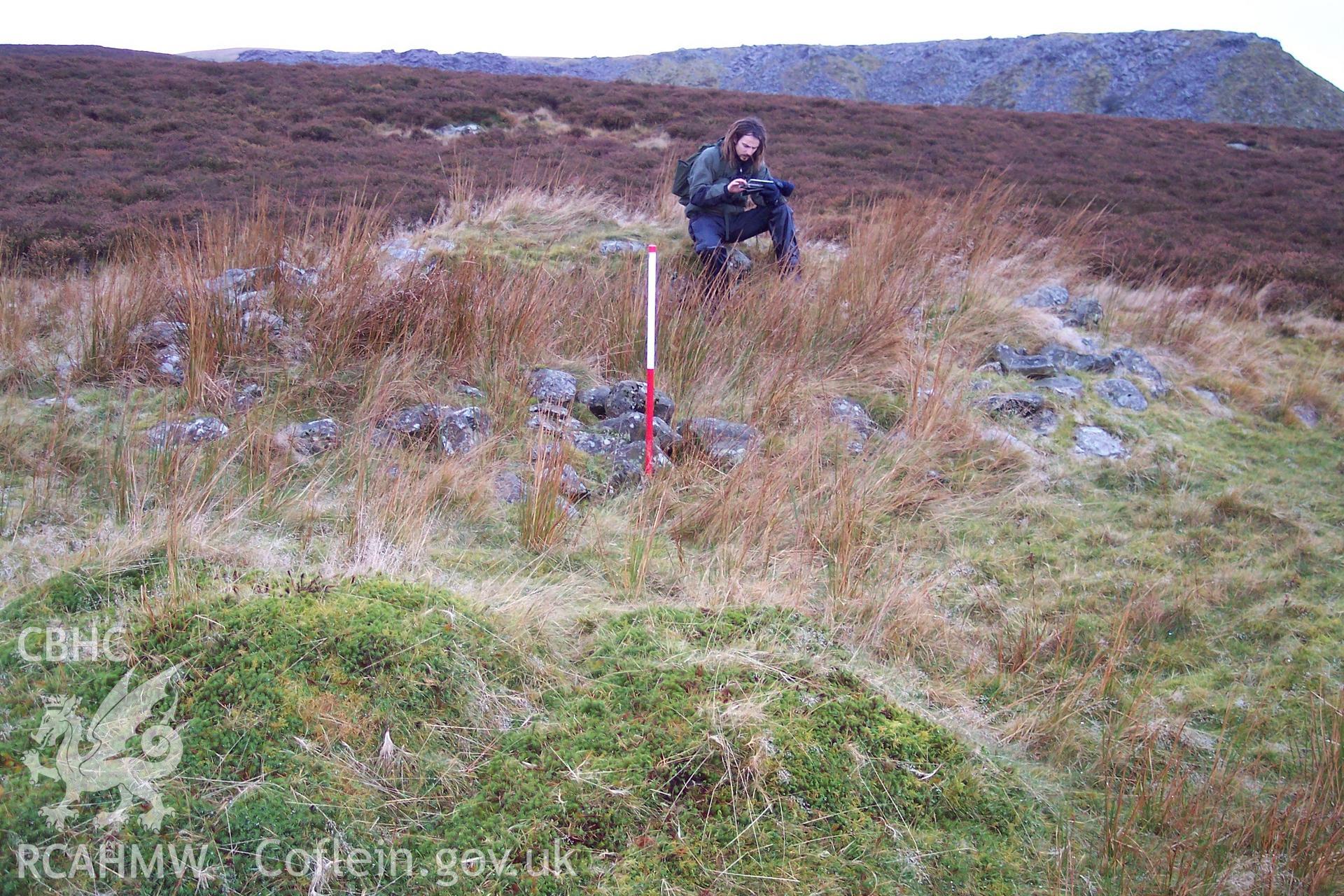 Photograph of Trial Mine IV north east of Alexandra Quarry taken on 20/12/2005 by P.J. Schofield during an Upland Survey undertaken by Oxford Archaeology North.