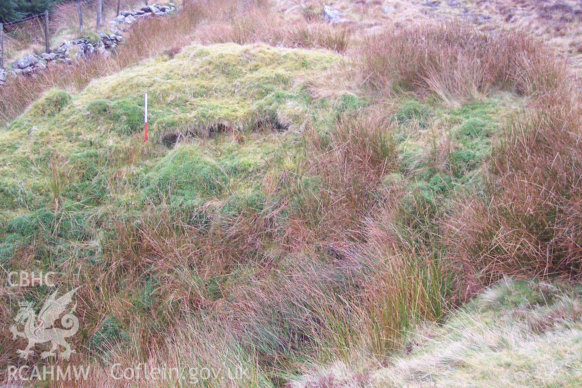 Photograph of Trial Mine east of Tan Y Gaer taken on 20/12/2005 by P.J. Schofield during an Upland Survey undertaken by Oxford Archaeology North.