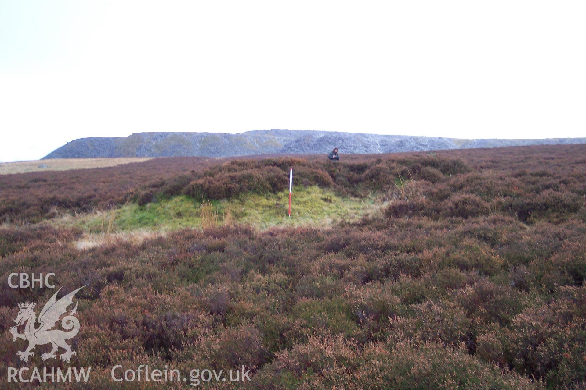 Photograph of Trial Mine V north east of Alexandra Quarry taken on 20/12/2005 by P.J. Schofield during an Upland Survey undertaken by Oxford Archaeology North.