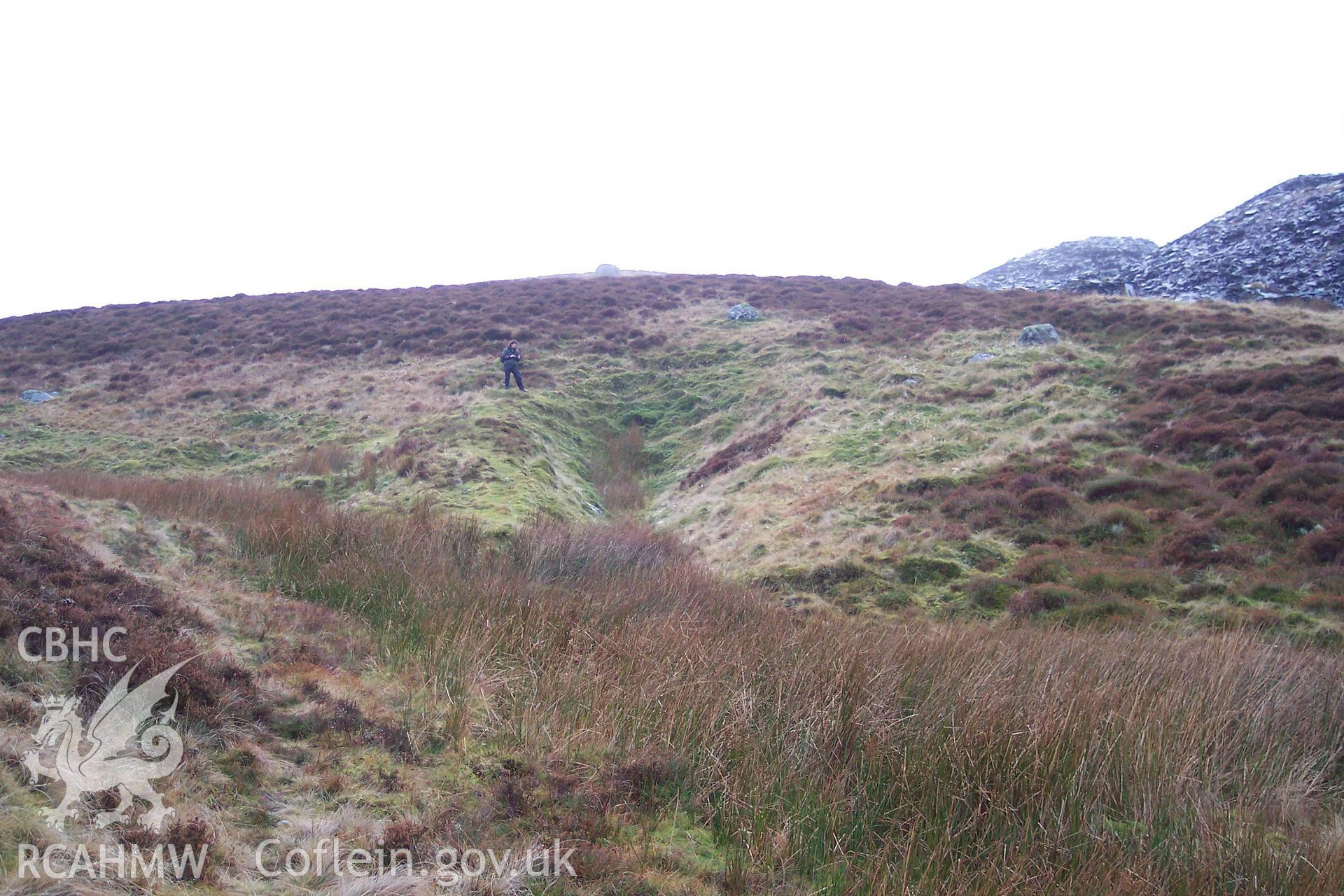 Photograph of Trial Mine I north east of Alexandra Quarry taken on 20/12/2005 by P.J. Schofield during an Upland Survey undertaken by Oxford Archaeology North.