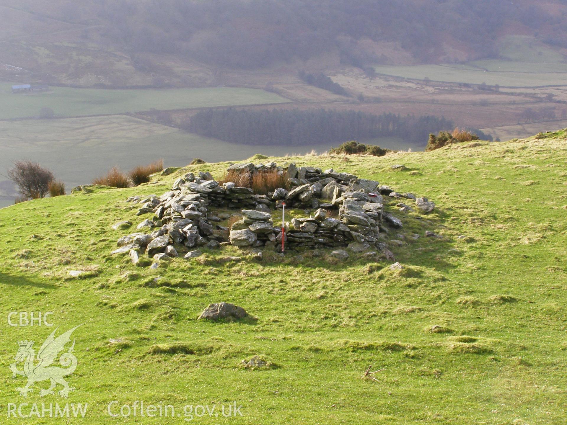 Photograph of Longhouse north east of Gelli Ffrydiau taken on 03/02/2006 by P.J. Schofield during an Upland Survey undertaken by Oxford Archaeology North.