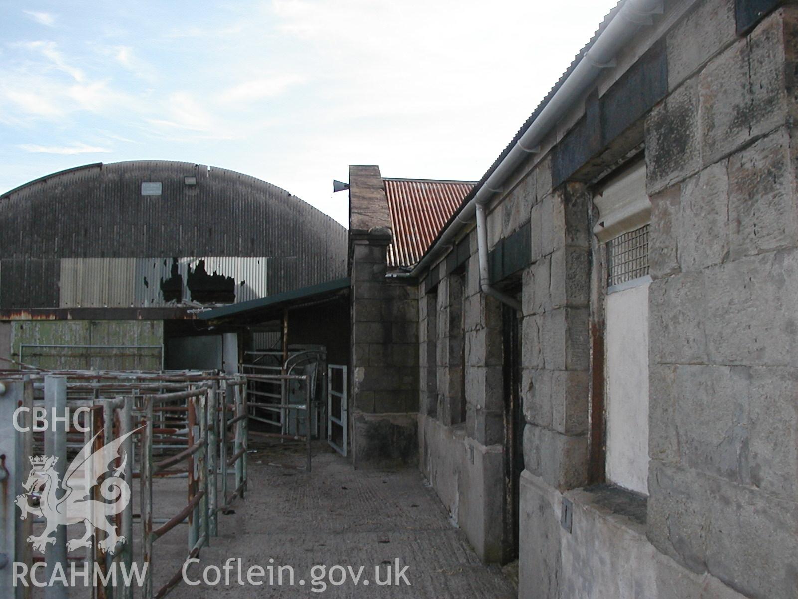 Digital colour photograph showing the central section of the South range of Newport Cattle Market.