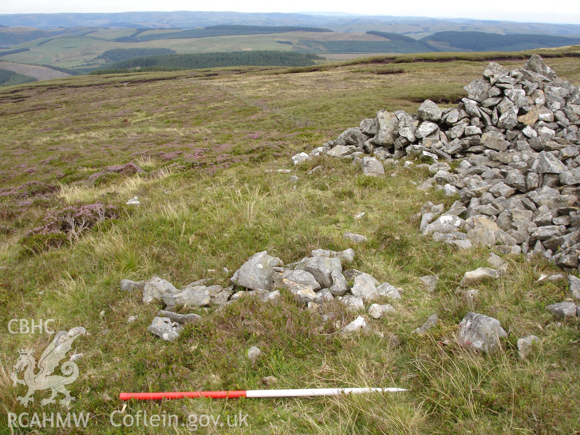 Digital colour photograph of Carn Biga cairn III taken on 08/08/2006 by R.P. Sambrook during the Plynlimon Glaslyn South Upland survey undertaken by Trysor.