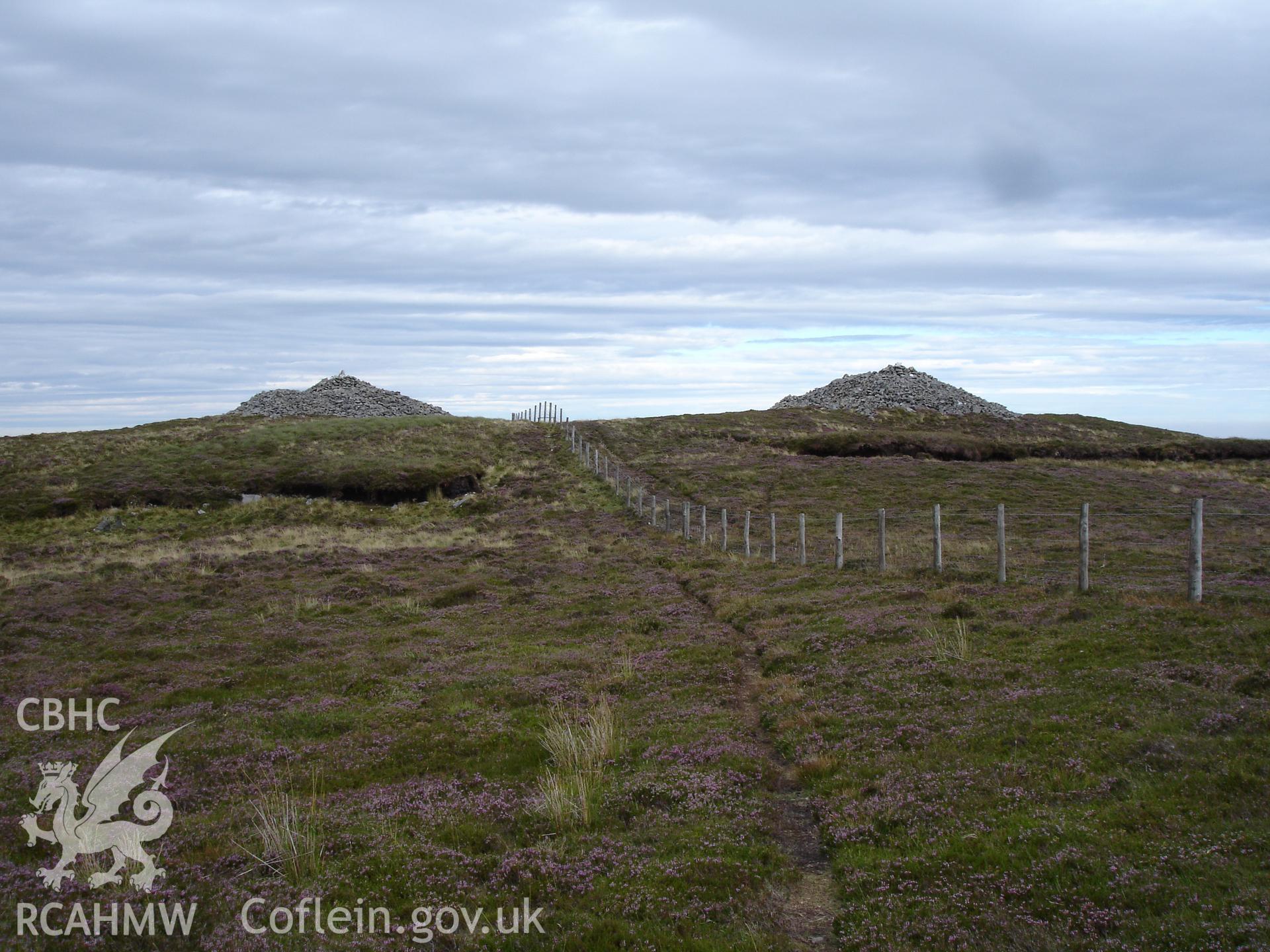 Digital colour photograph of Pen Pumlumon Cairn III taken on 08/08/2006 by R.P. Sambrook during the Plynlimon Glaslyn South Upland survey undertaken by Trysor.