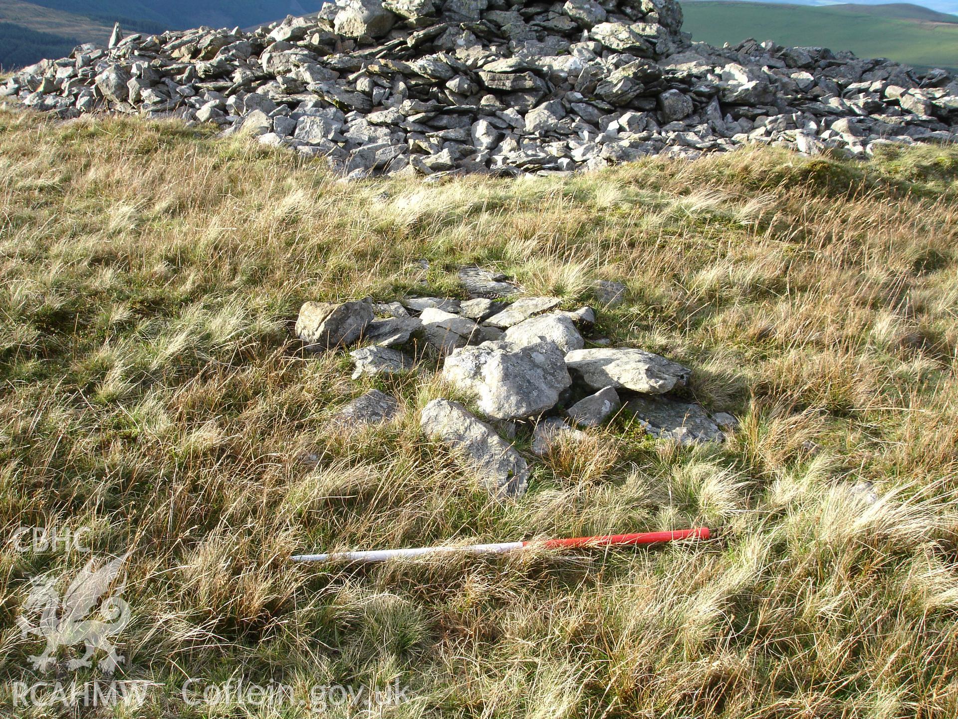 Digital colour photograph of Carn Gwilym cairn IV taken on 04/10/2006 by R.P. Sambrook during the Plynlimon Glaslyn South Upland survey undertaken by Trysor.