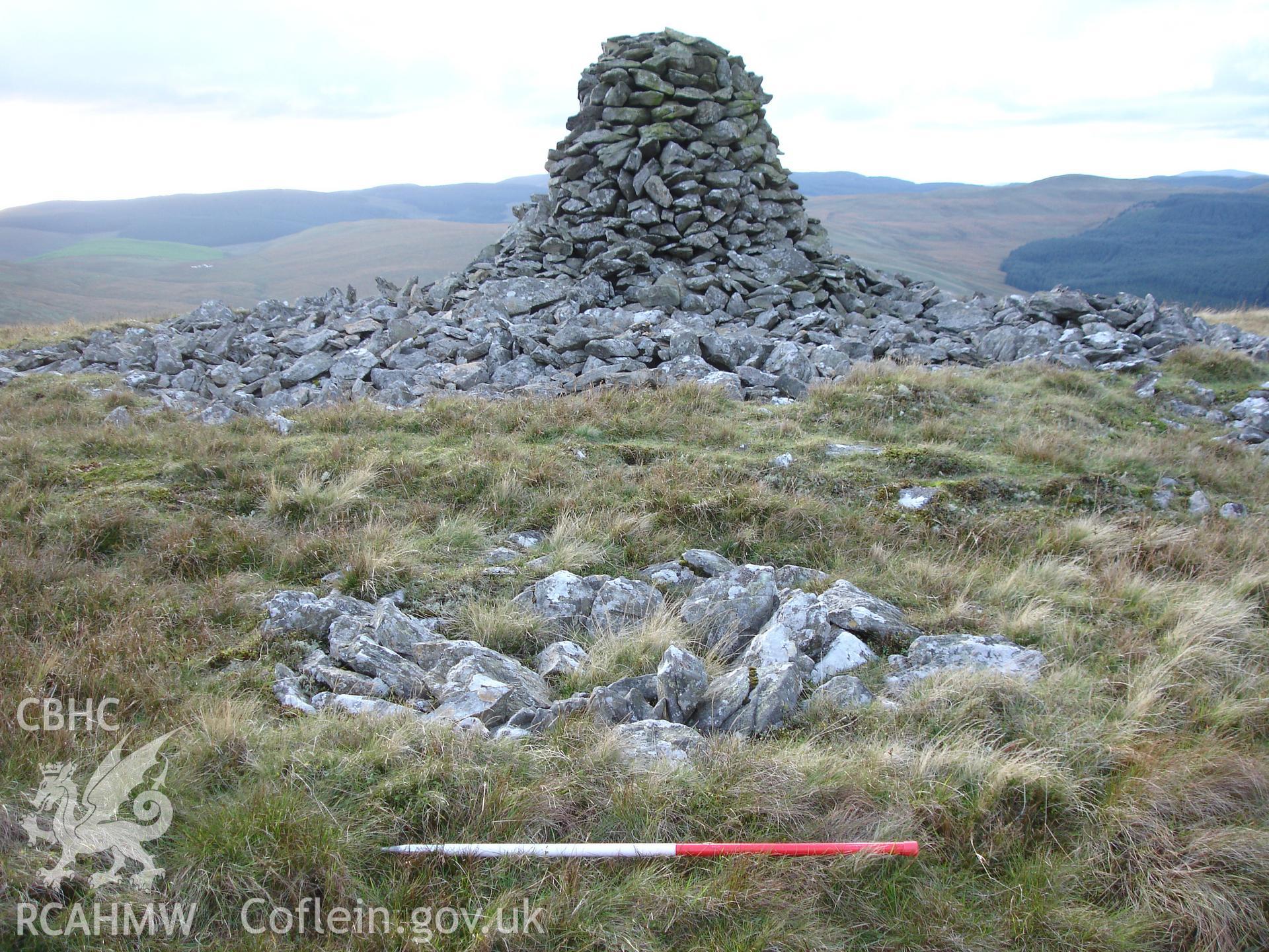 Digital colour photograph of Carn Gwilym cairn I taken on 04/10/2006 by R.P. Sambrook during the Plynlimon Glaslyn South Upland survey undertaken by Trysor.