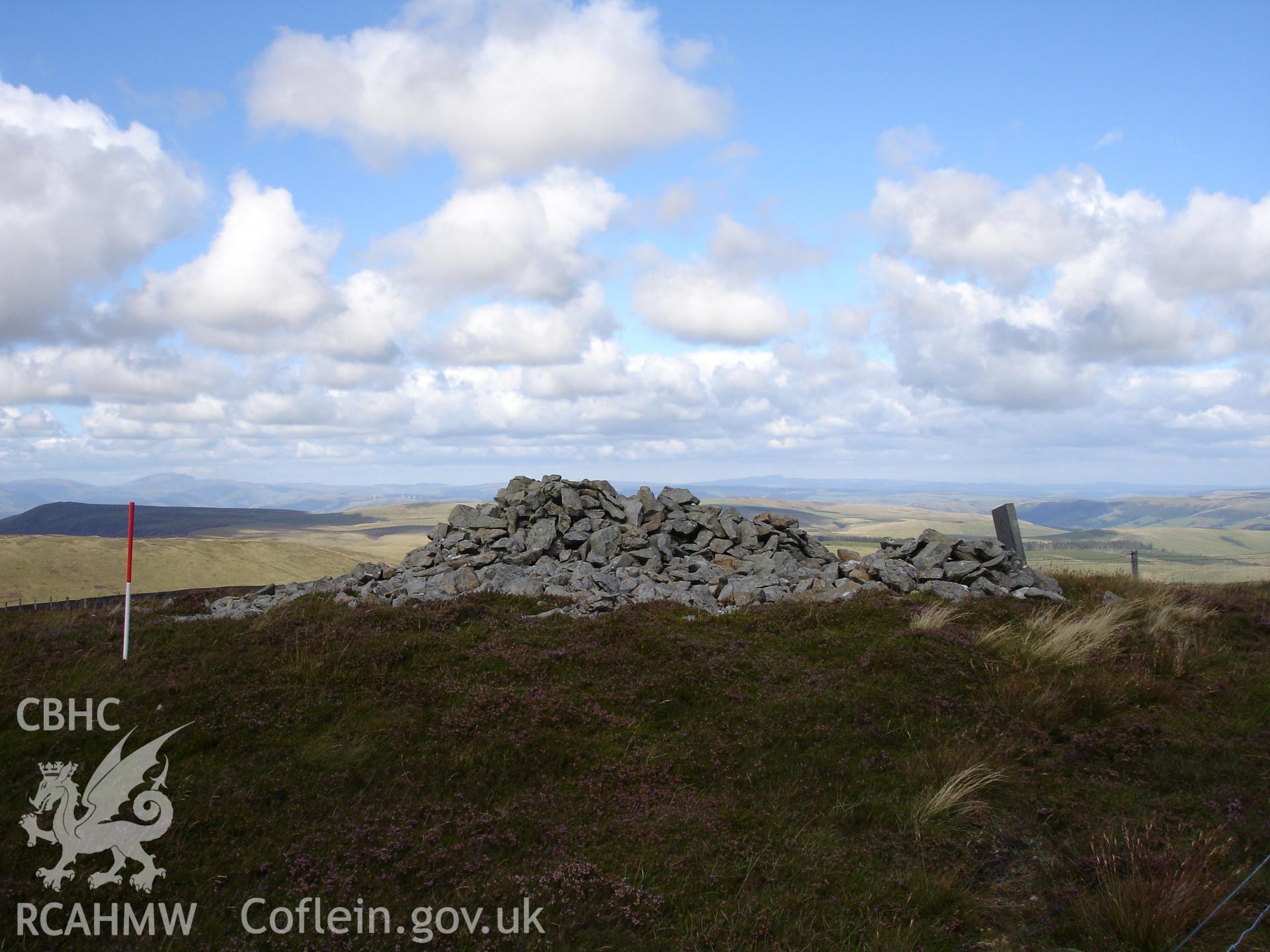 Digital colour photograph of a cairn on Carn Fach Bugeilyn taken on 24/08/2006 by R.P. Sambrook during the Plynlimon Glaslyn South Upland survey undertaken by Trysor.