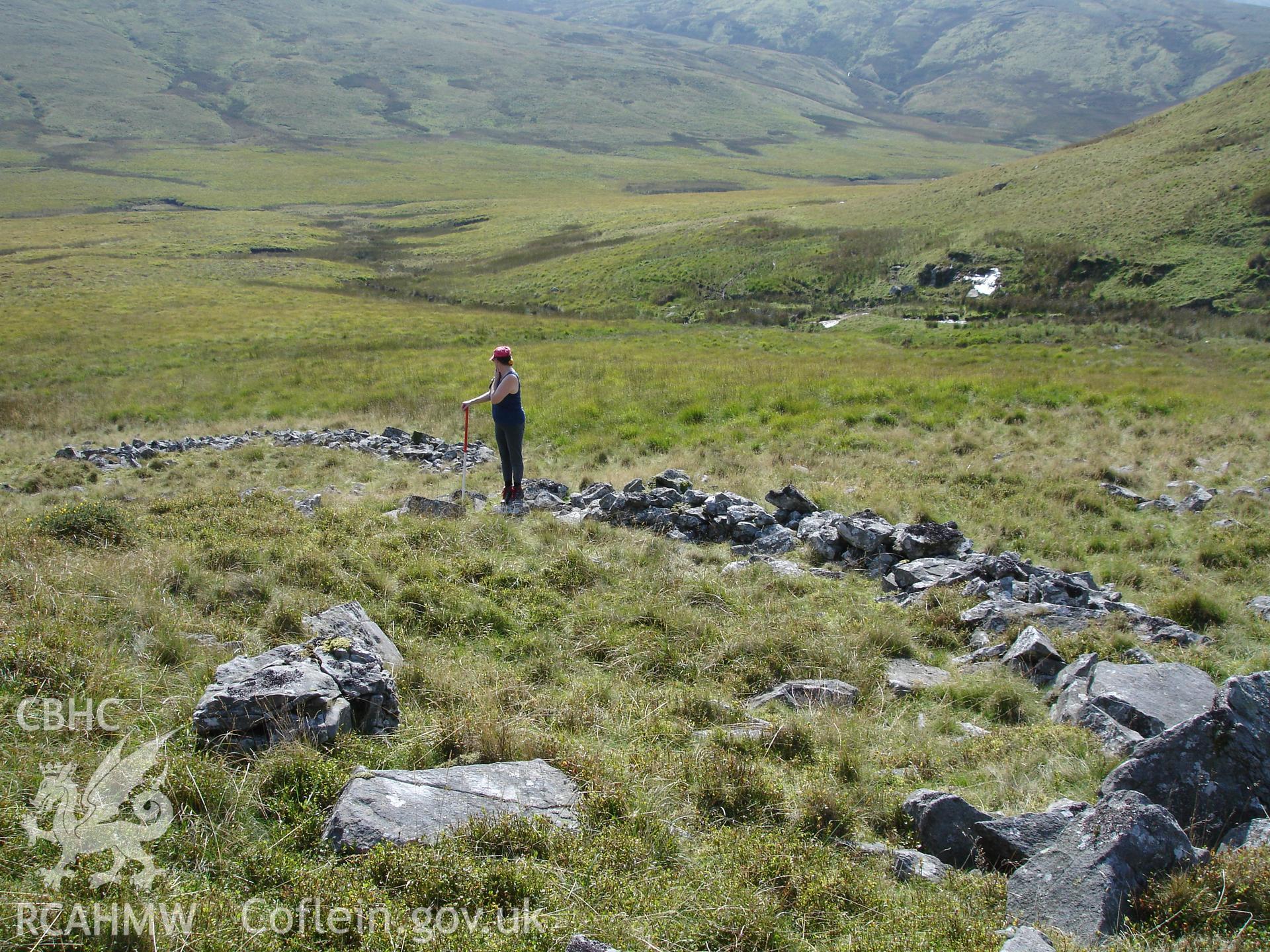 Digital colour photograph of Foel Isaf circular structure taken on 10/09/2006 by R.P. Sambrook during the Plynlimon Glaslyn South Upland survey undertaken by Trysor.