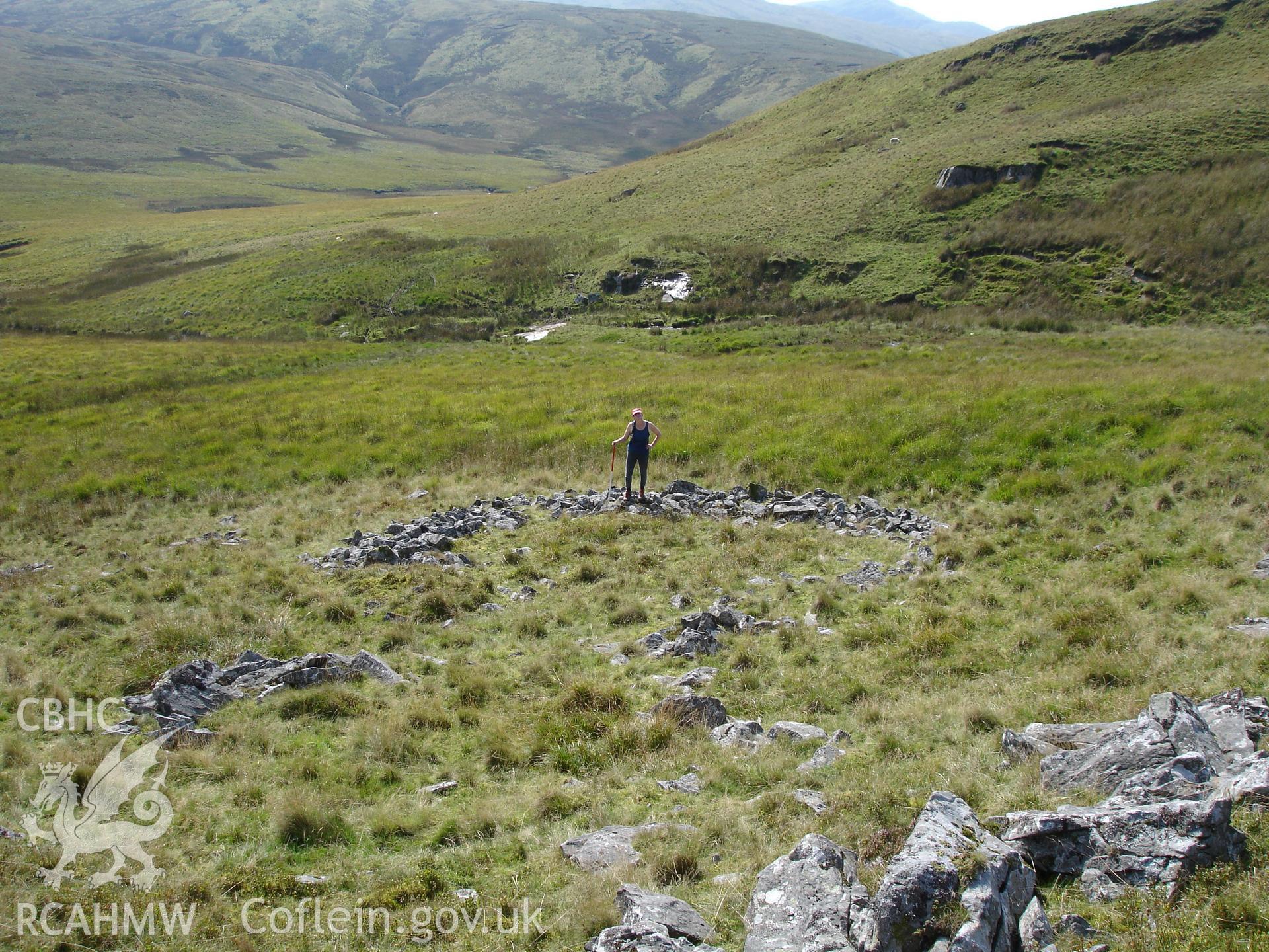 Digital colour photograph of Foel Isaf circular structure taken on 10/09/2006 by R.P. Sambrook during the Plynlimon Glaslyn South Upland survey undertaken by Trysor.