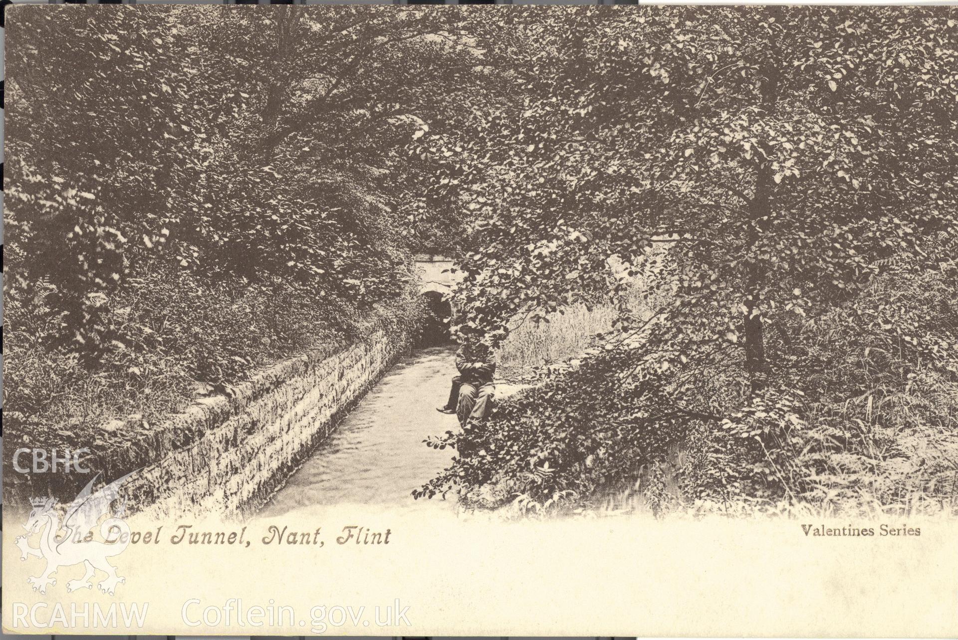 Digitised postcard image of Halkyn Deep Level Tunnel, Valentine's Series. Produced by Parks and Gardens Data Services, from an original item in the Peter Davis Collection at Parks and Gardens UK. We hold only web-resolution images of this collection, suitable for viewing on screen and for research purposes only. We do not hold the original images, or publication quality scans.