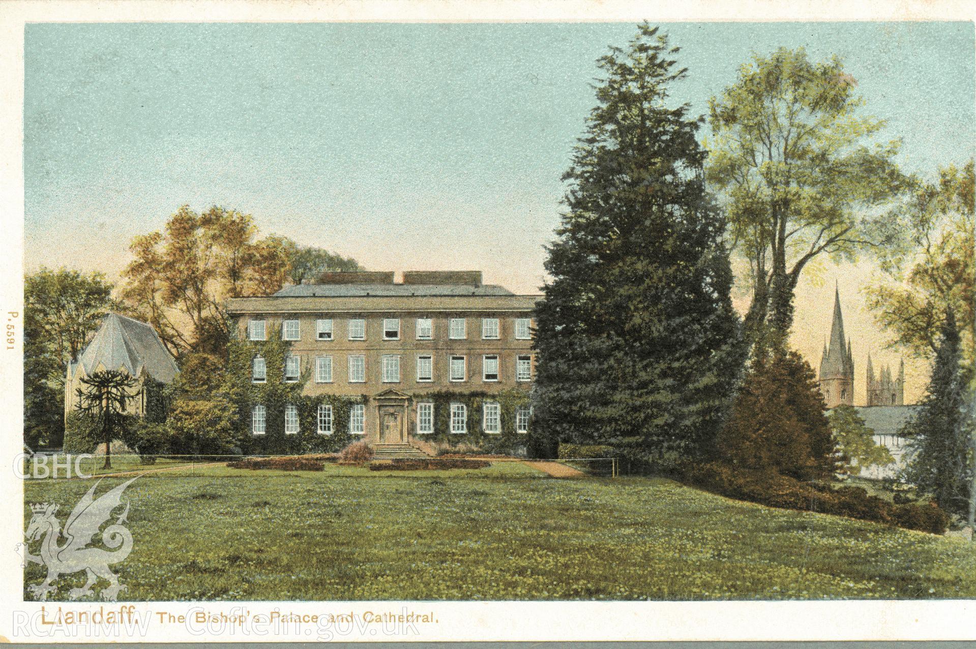 Digitised postcard image of Cathedral School, Llandaff, Peacock "Autochrom", published by the Pictorial Stationery Co. Ltd. Produced by Parks and Gardens Data Services, from an original item in the Peter Davis Collection at Parks and Gardens UK. We hold only web-resolution images of this collection, suitable for viewing on screen and for research purposes only. We do not hold the original images, or publication quality scans.