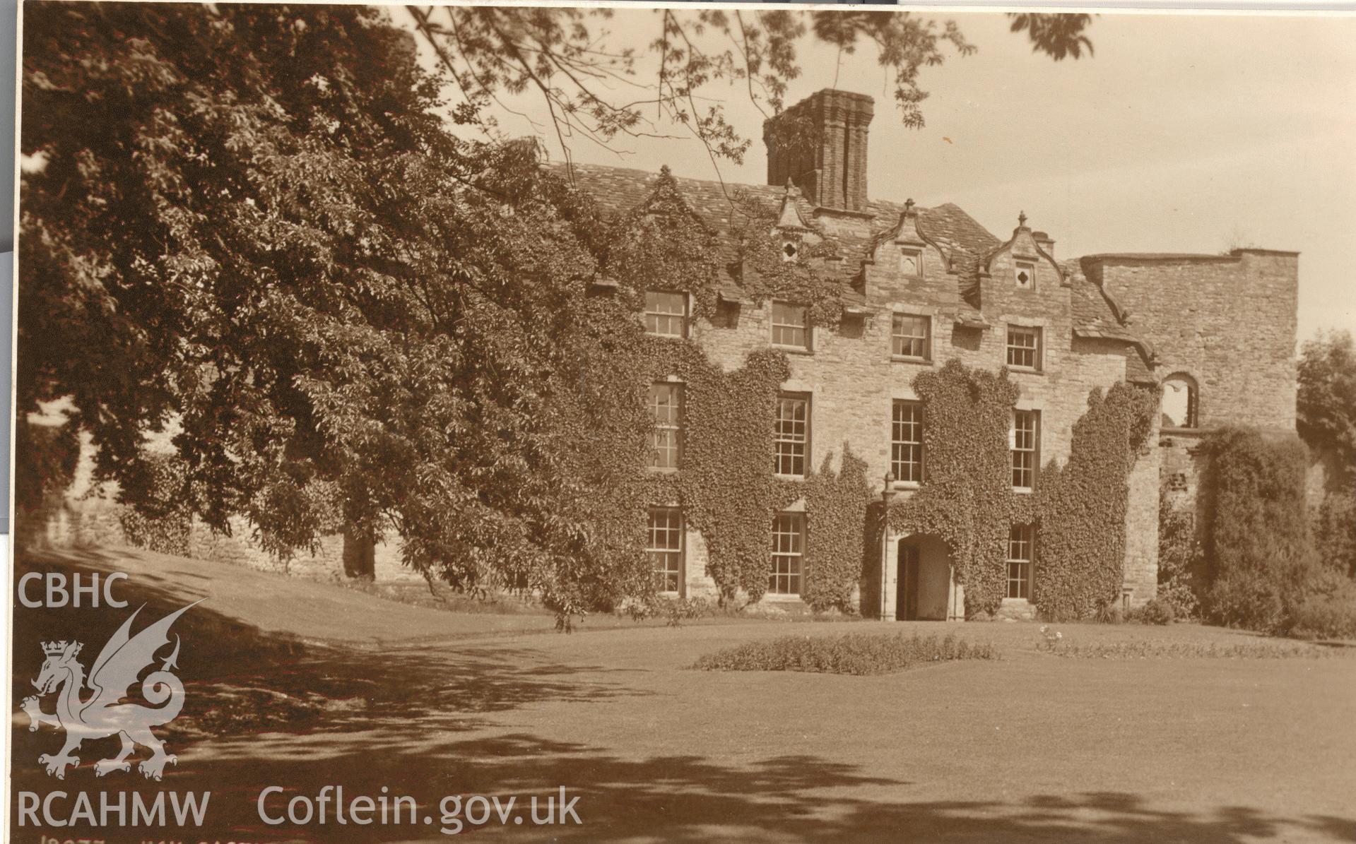 Digitised postcard image of Castle House, Hay, Judges Ltd. Produced by Parks and Gardens Data Services, from an original item in the Peter Davis Collection at Parks and Gardens UK. We hold only web-resolution images of this collection, suitable for viewing on screen and for research purposes only. We do not hold the original images, or publication quality scans.