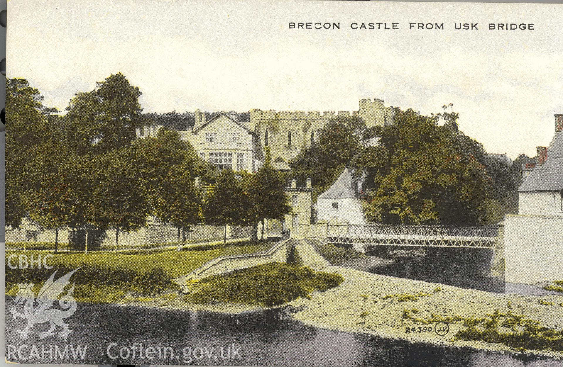 Digitised postcard image of Honddu Bridge, Brecon, Valentines Series. Produced by Parks and Gardens Data Services, from an original item in the Peter Davis Collection at Parks and Gardens UK. We hold only web-resolution images of this collection, suitable for viewing on screen and for research purposes only. We do not hold the original images, or publication quality scans.