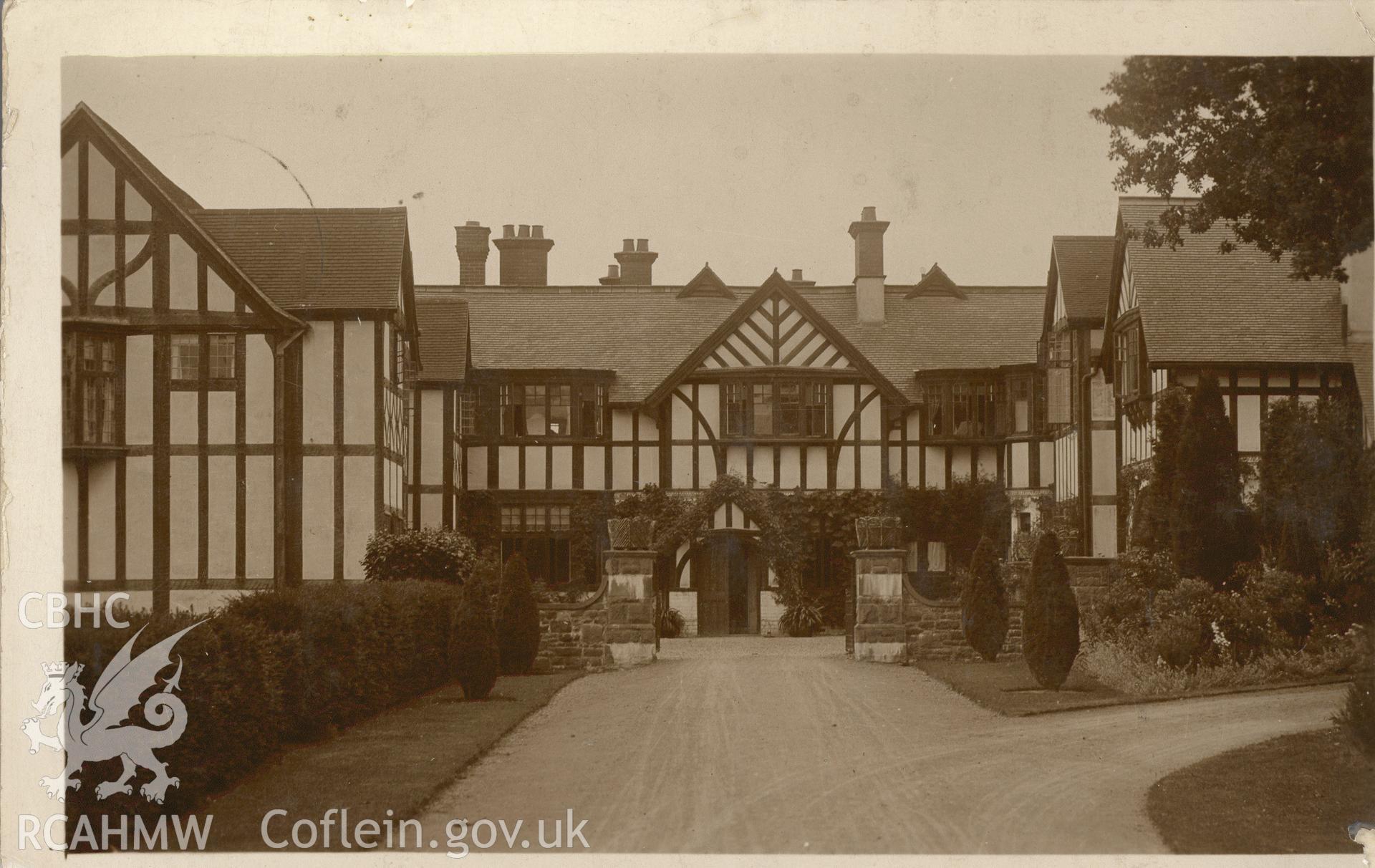 Digitised postcard image of Caerberis, Climery, P.B. Abery, West End Studios, Builth Wells. Produced by Parks and Gardens Data Services, from an original item in the Peter Davis Collection at Parks and Gardens UK. We hold only web-resolution images of this collection, suitable for viewing on screen and for research purposes only. We do not hold the original images, or publication quality scans.