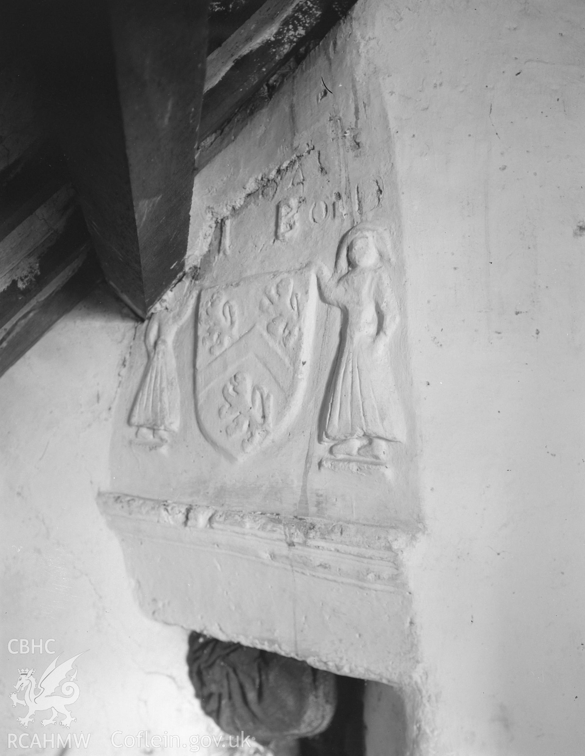 View of the panel over attic fireplace