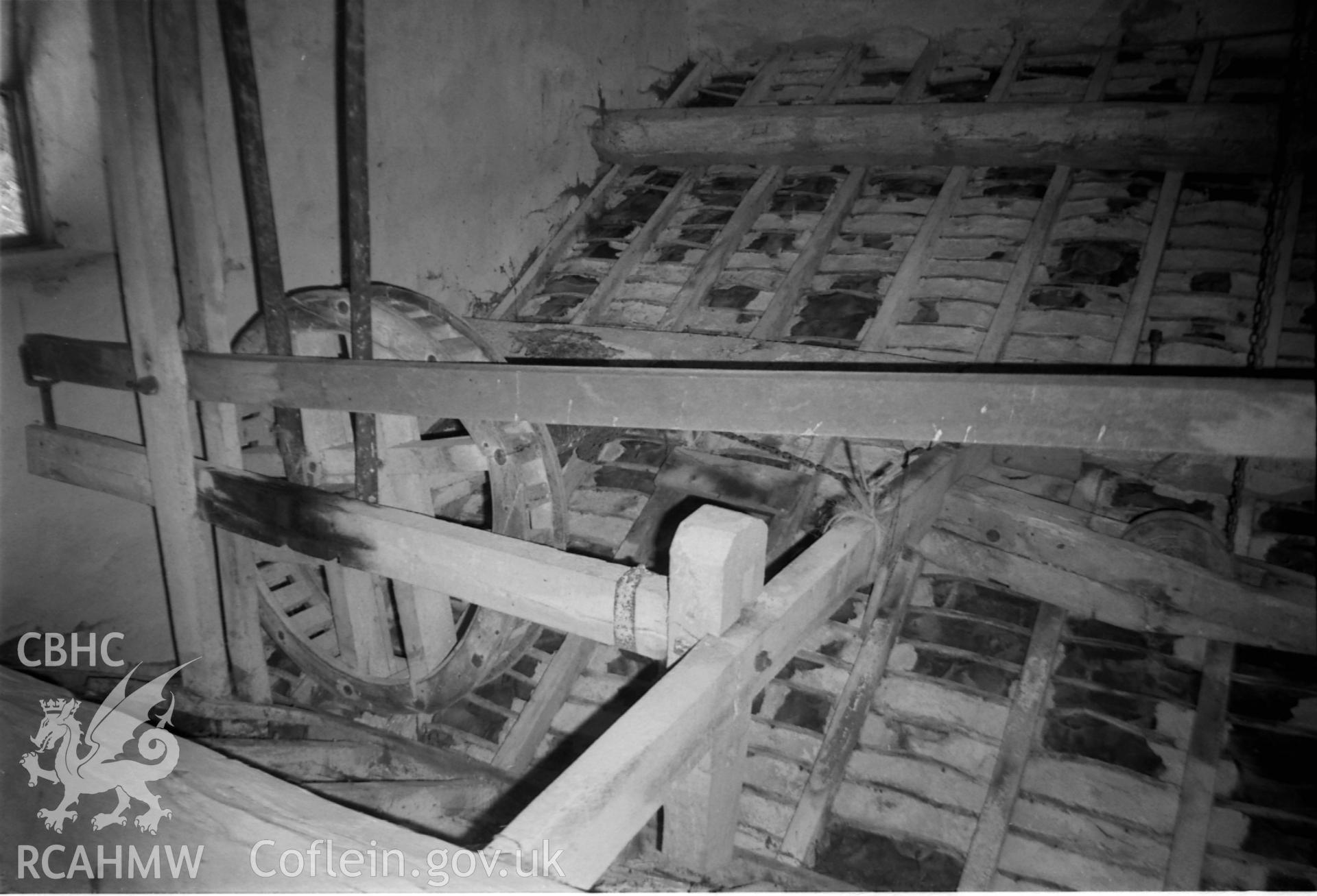 Pontdolgoch Corn Mill. Llanwnos. Sack hoist , top end