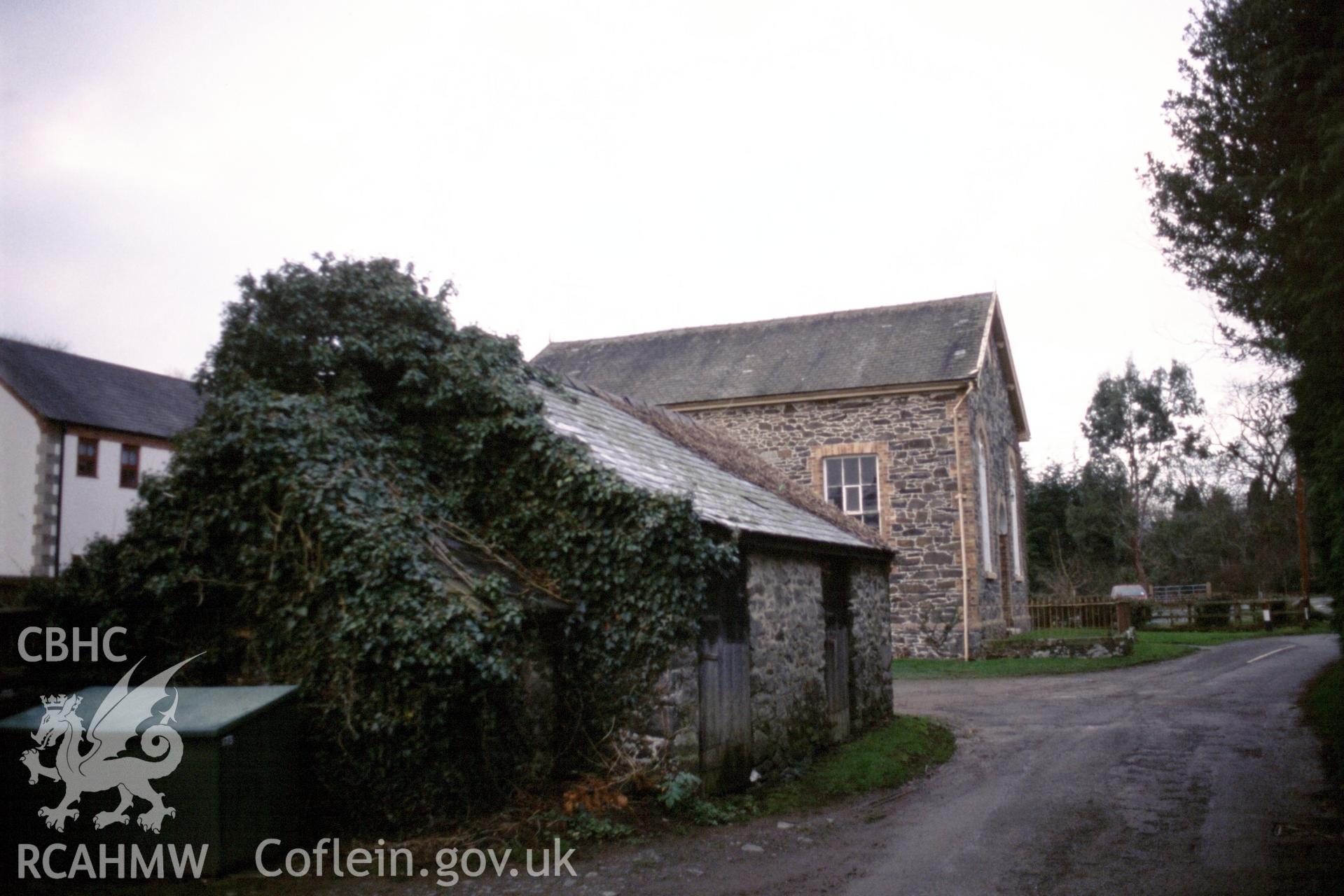 Exterior, stable (foreground) & chapel