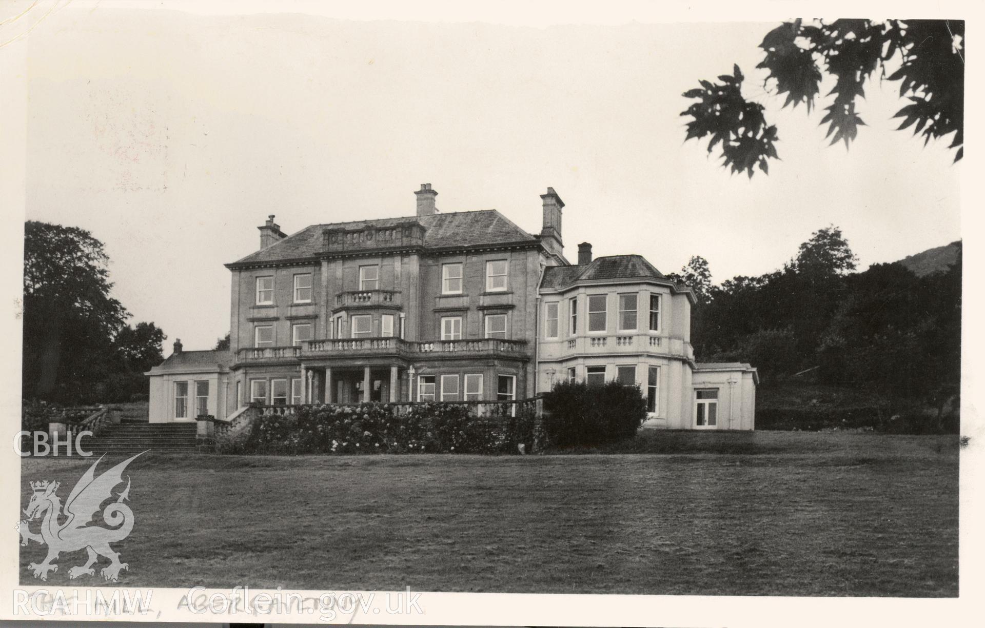 Digitised postcard image of the Hill Residential College, Abergavenny, Armour Public relations Ltd., Abergavenny. Produced by Parks and Gardens Data Services, from an original item in the Peter Davis Collection at Parks and Gardens UK. We hold only web-resolution images of this collection, suitable for viewing on screen and for research purposes only. We do not hold the original images, or publication quality scans.