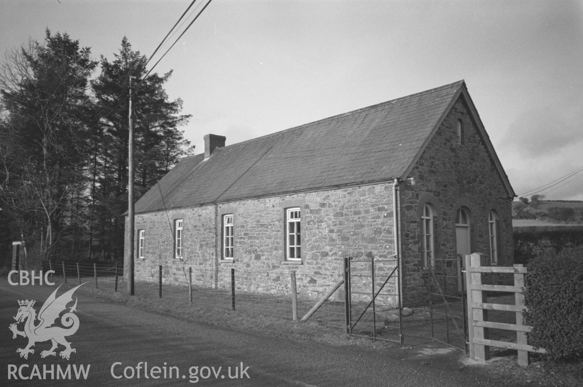 Exterior, meeting hall/sunday school near Capel Y Fadfa. NA/CD/97/008