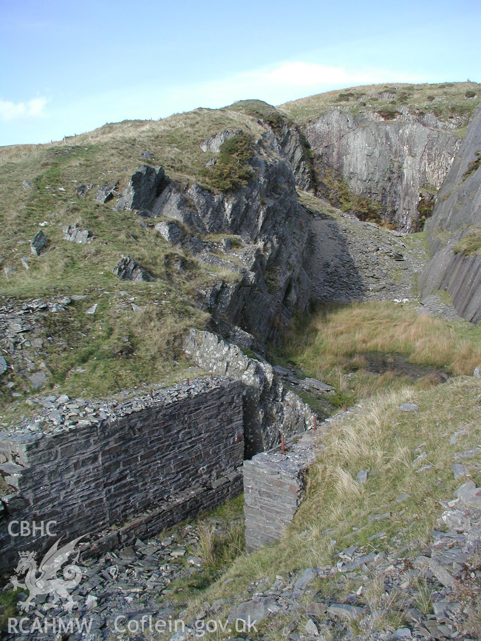 Photograph of Ponterwyd Quarry Mine taken on 03/11/2004 by R.S. Jones during an Upland Survey undertaken by Cambrian Archaeological Projects.