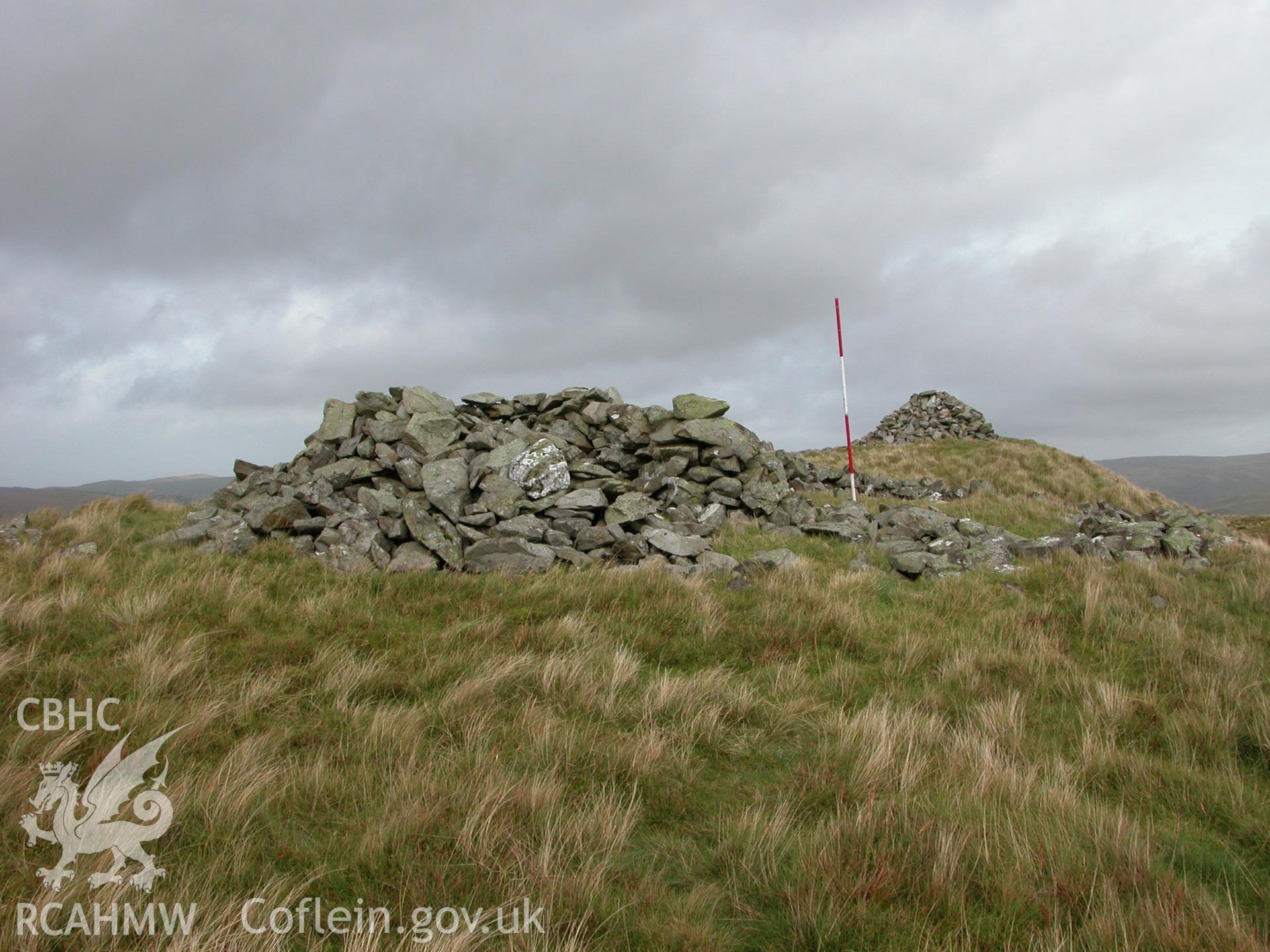 Photograph of Drosgol Cairn I taken on 10/09/2004 by R.S. Jones during an Upland Survey undertaken by Cambrian Archaeological Projects.