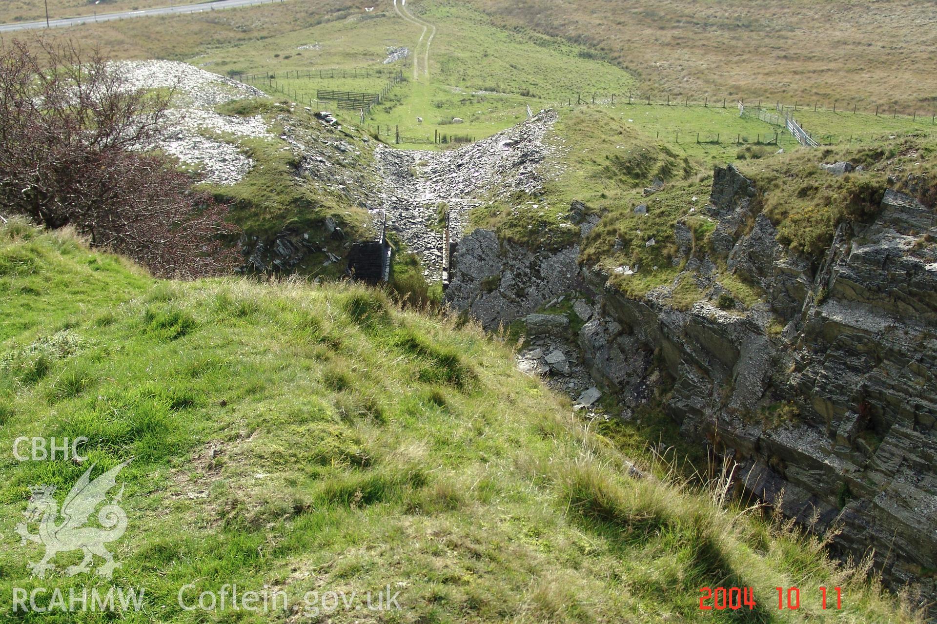 Photograph of Ponterwyd Quarry Mine taken on 03/11/2004 by R.S. Jones during an Upland Survey undertaken by Cambrian Archaeological Projects.