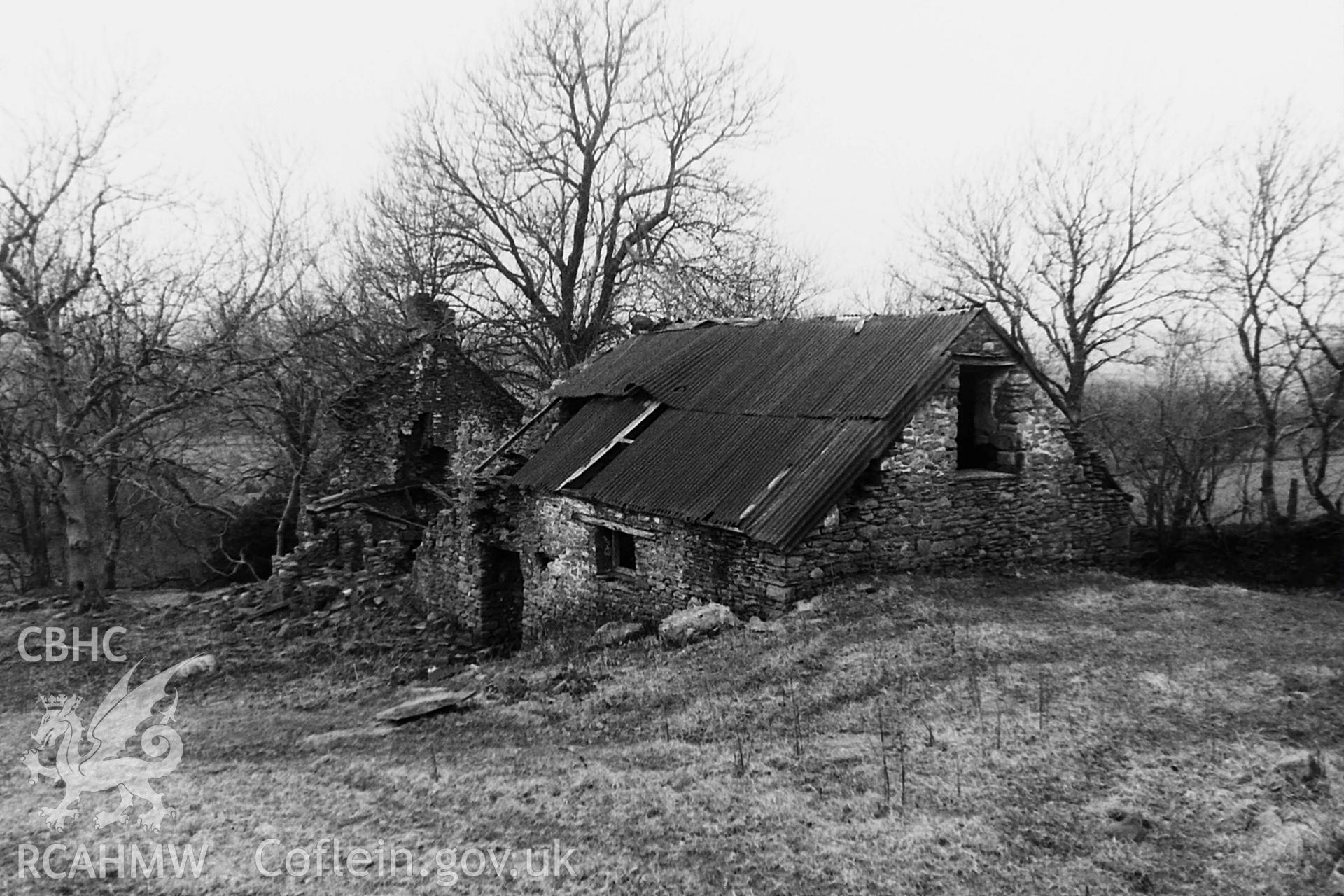 Black and white photo showing Pentre, Llantrisant, taken by Paul R. Davis, undated.