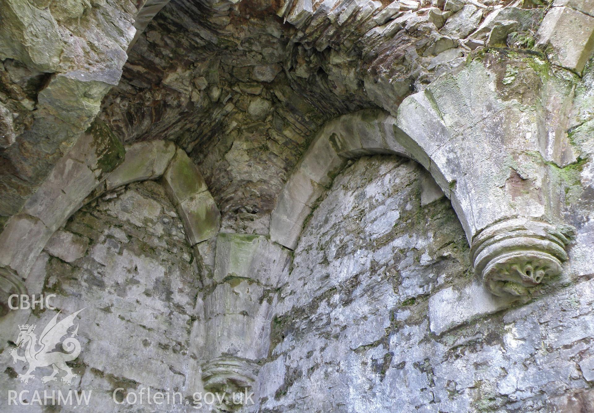 Colour photo of Llangybi Castle, taken by Paul R. Davis, 2nd March 2013.