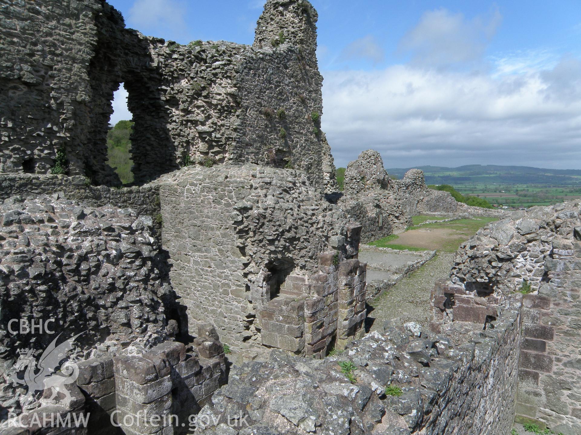 Colour photo of Montgomery Castle, taken by Paul R. Davis, 10th May 2014.