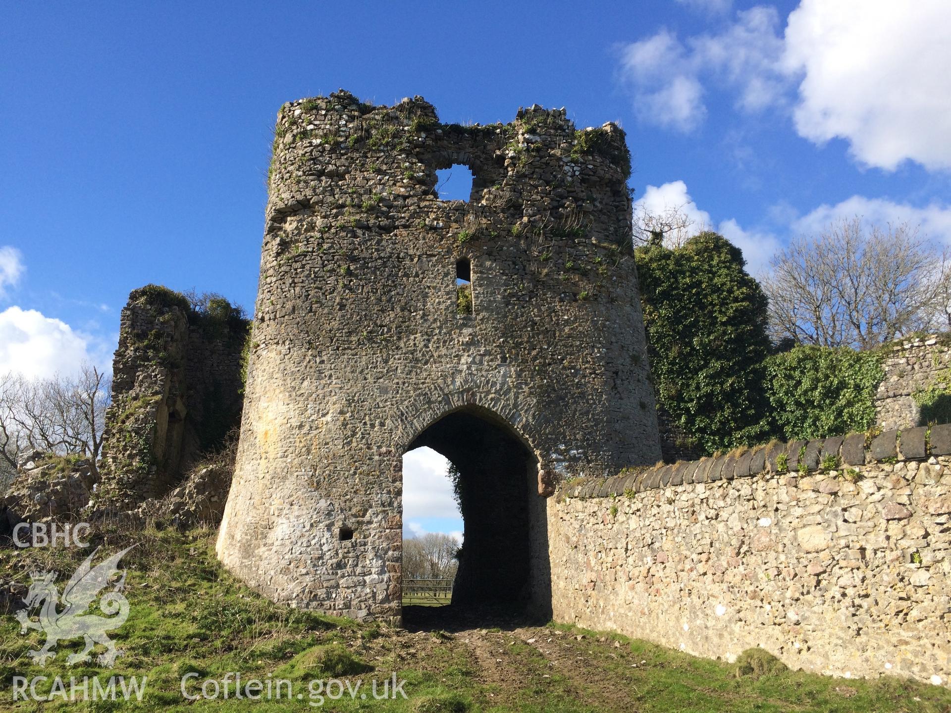 Colour photo showing Penrice Castle, produced by Paul R. Davis,  5th March 2016.