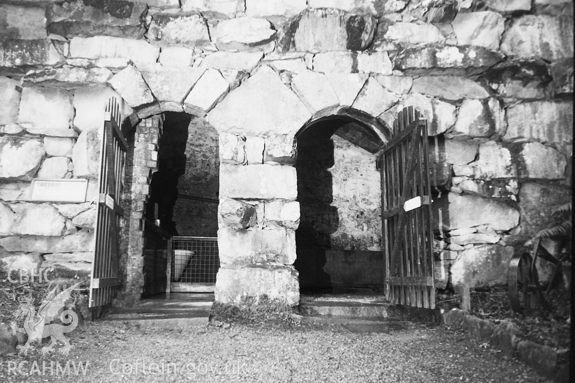 Black and white photo showing Trefriw Well, taken by Paul R. Davis, undated.