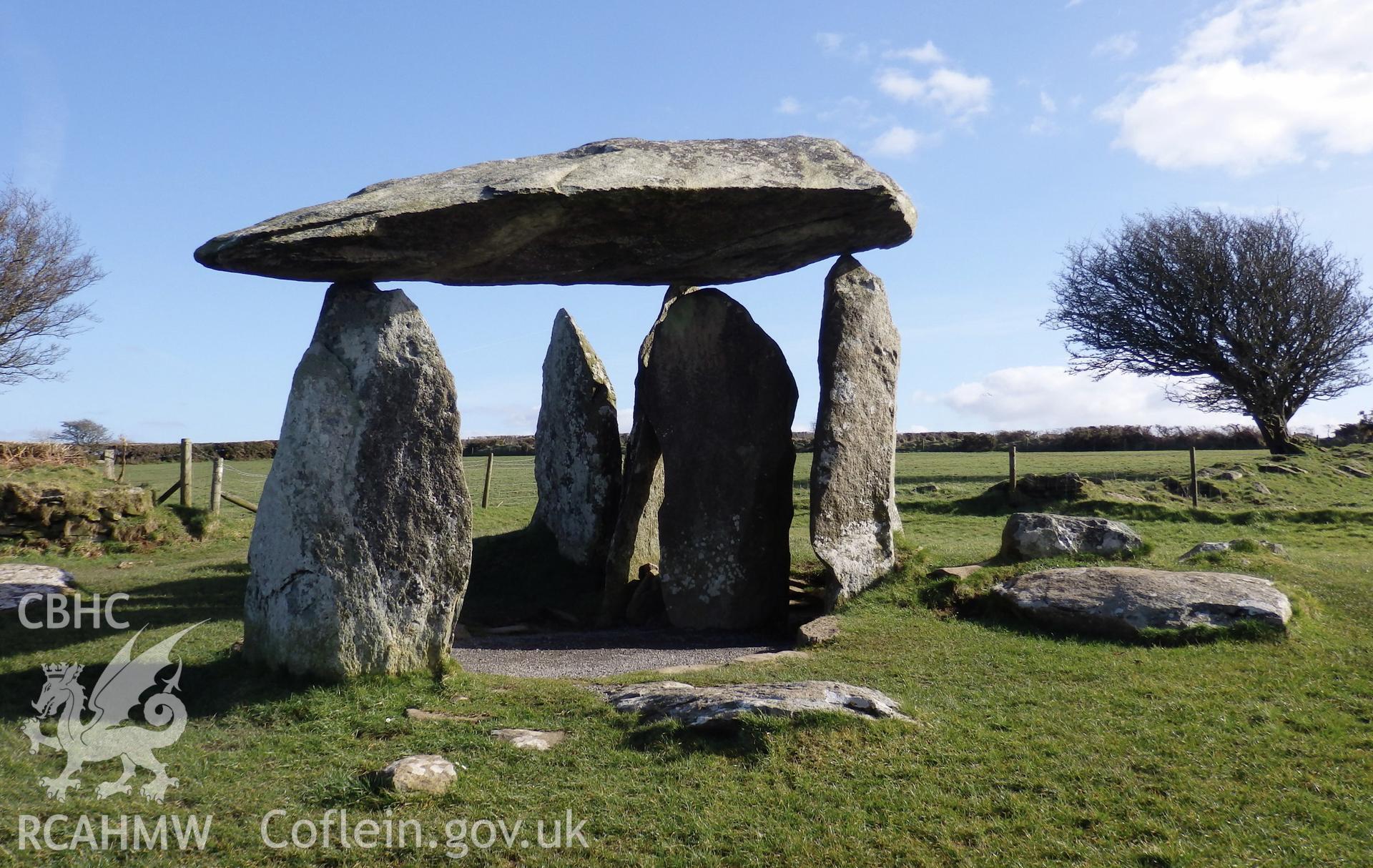 Colour photo showing Pentre Ifan, produced by Paul R. Davis, 10th March 2017.