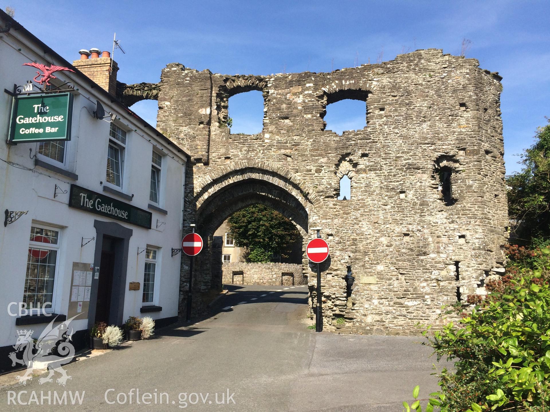 Colour photo showing Kidwelly Castle, produced by Paul R. Davis,  16th August 2016.