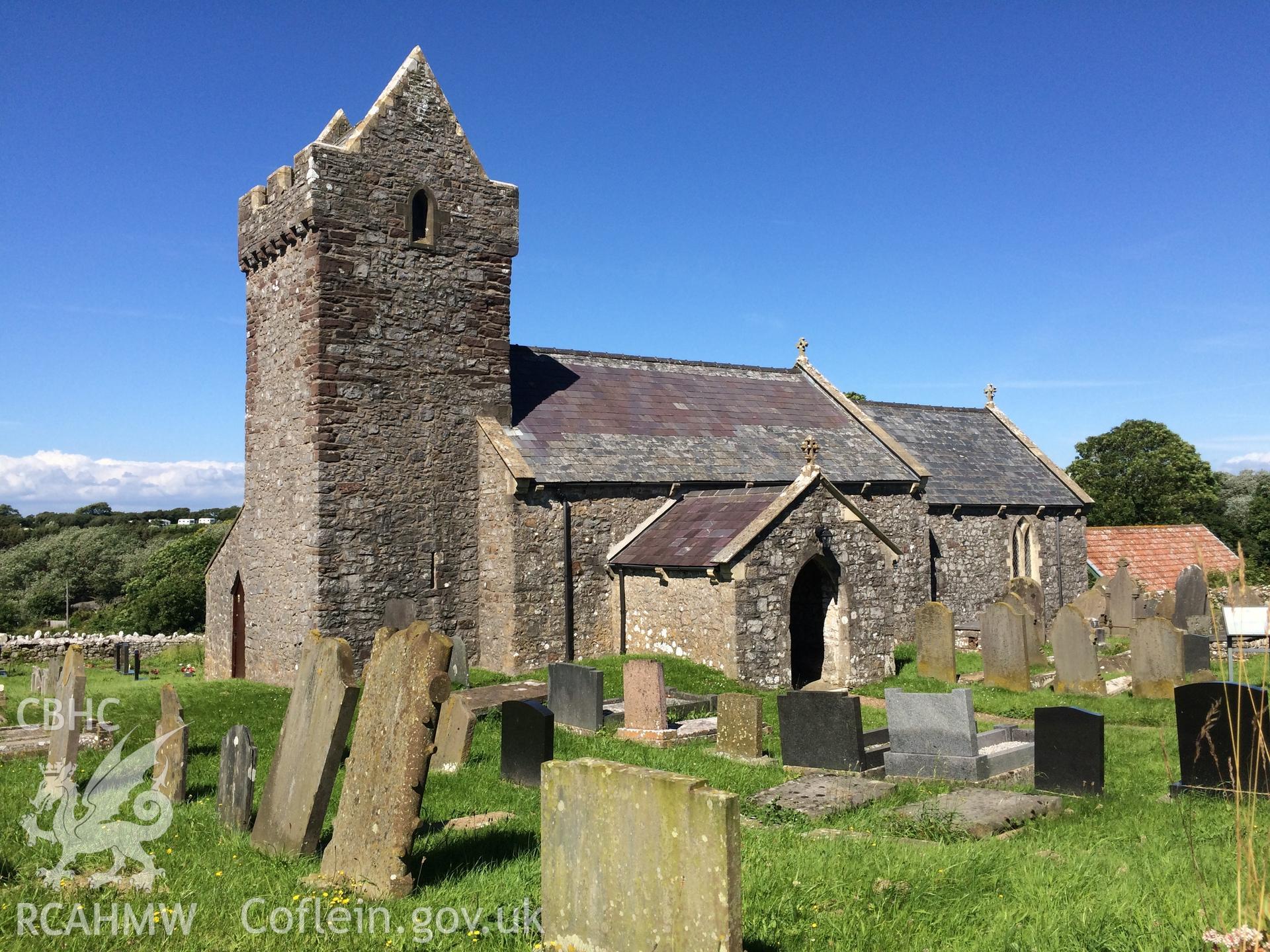 Colour photo showing Llanddewi Church, taken by Paul R. Davis, 3rd July 2016.