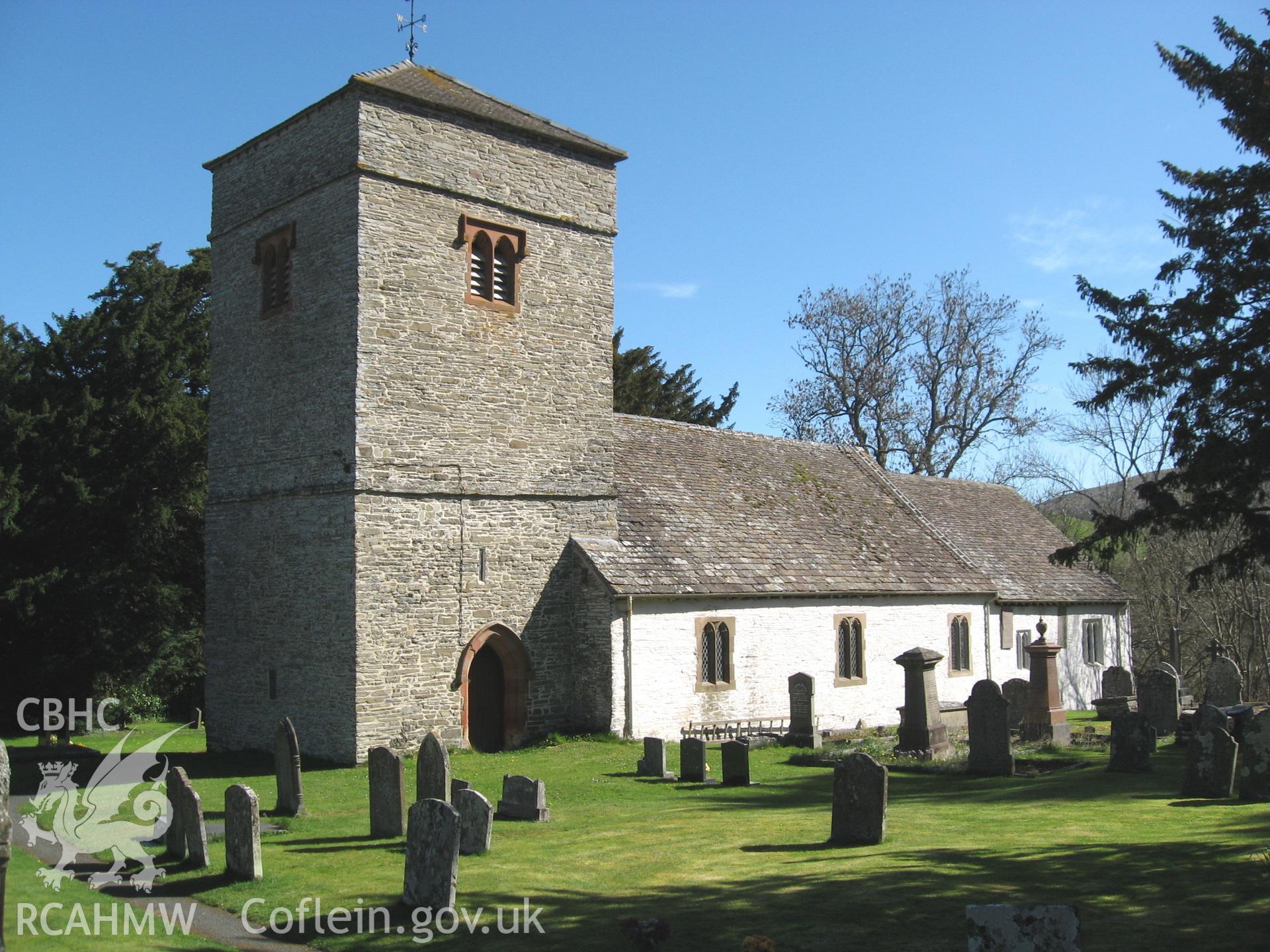 Colour photo of Aberedw Church, taken by Paul R. Davis, 24th January 2007.