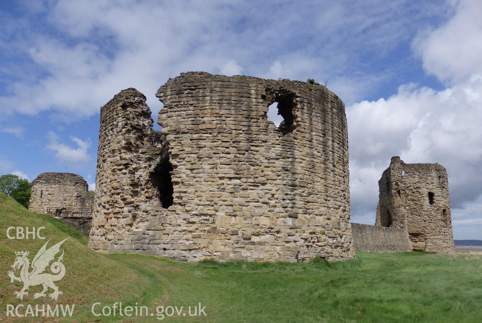 Colour photo of Flint Castle, taken by Paul R. Davis, 9th May 2014.