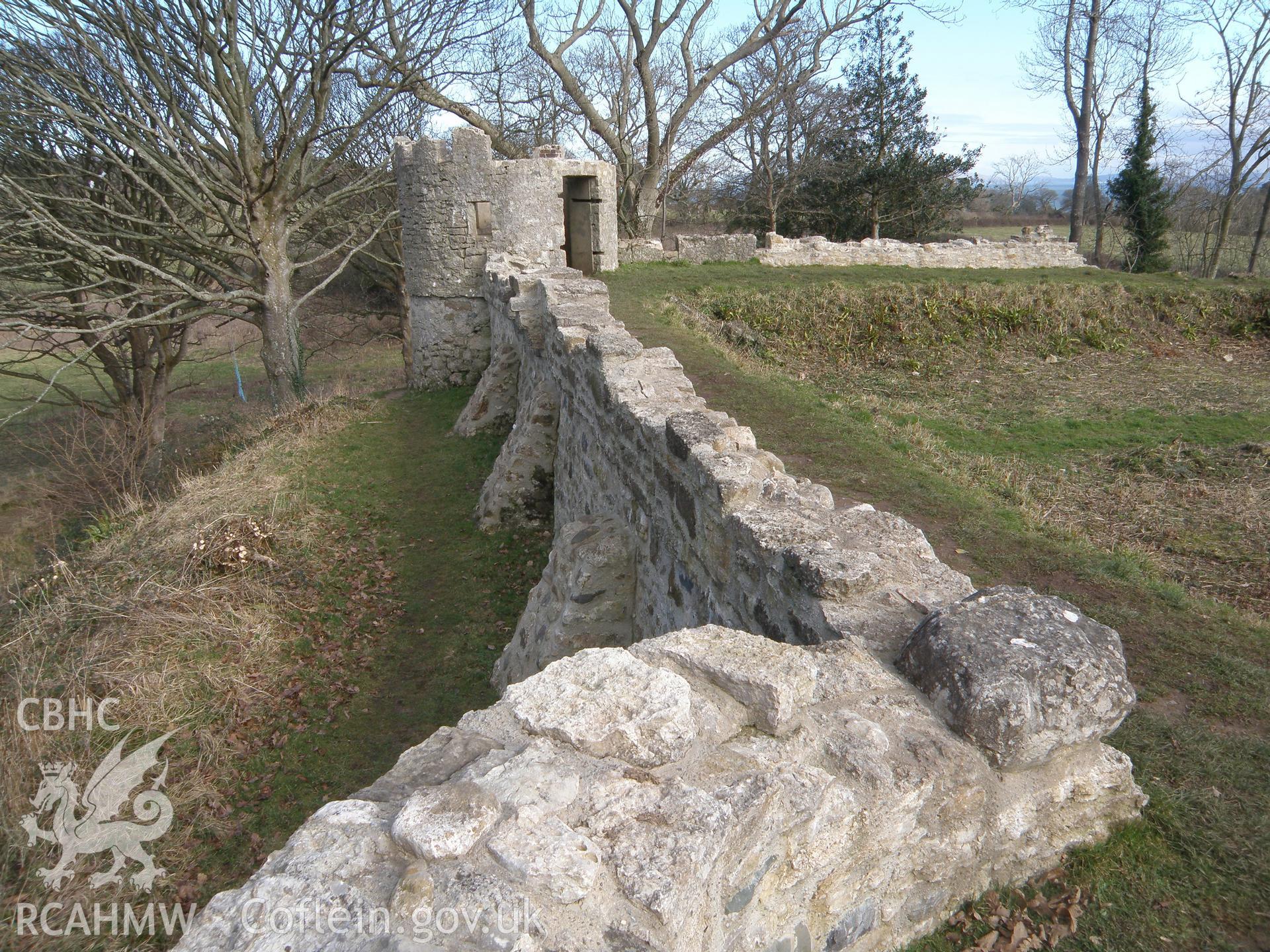 Colour photo of Castell Aberlleiniog, taken by Paul R. Davis, 12th February 2010.