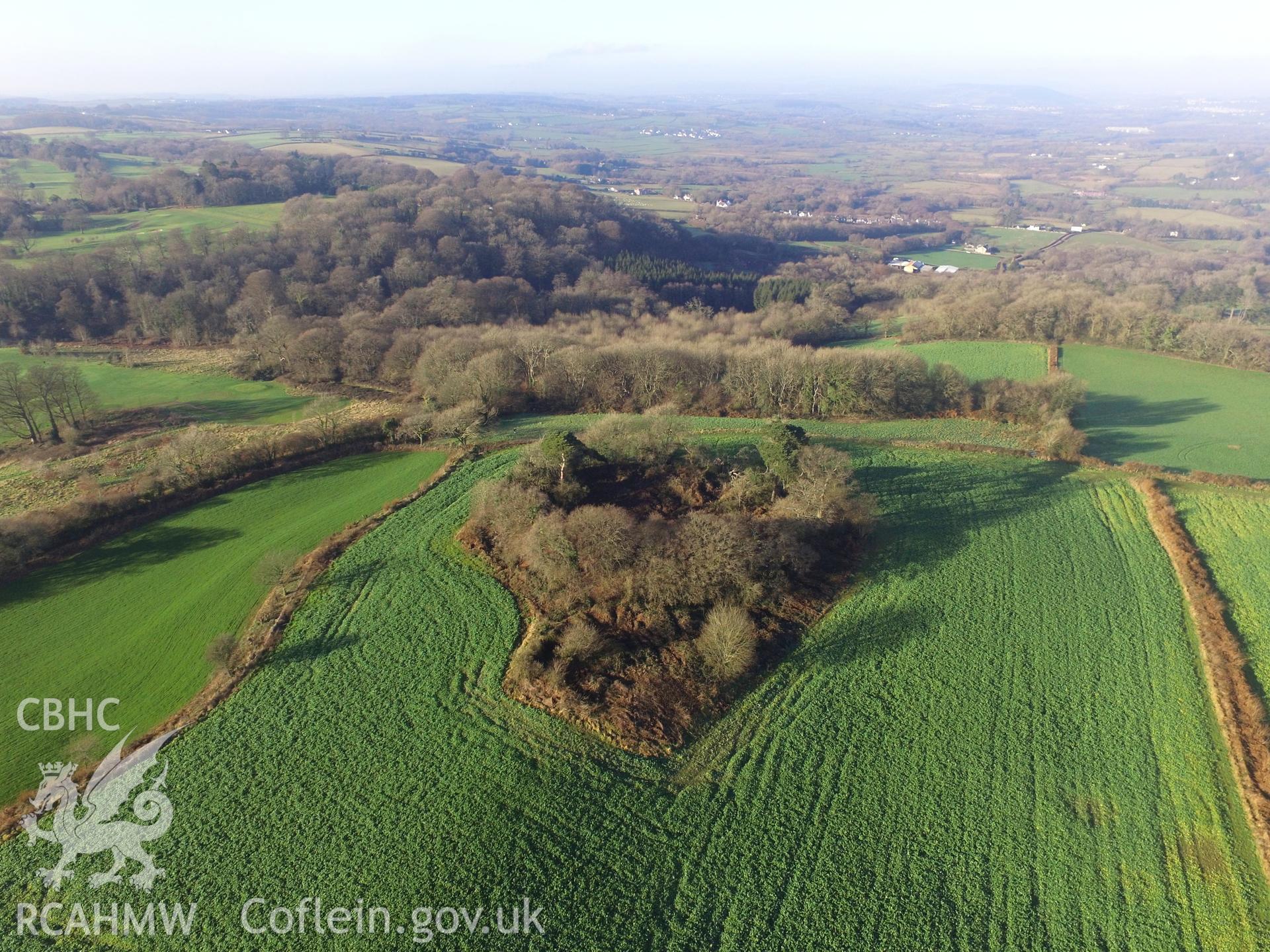 Colour photo of Y Gaer, St Nicholas, produced by  Paul R. Davis,  28th Dec 2016.