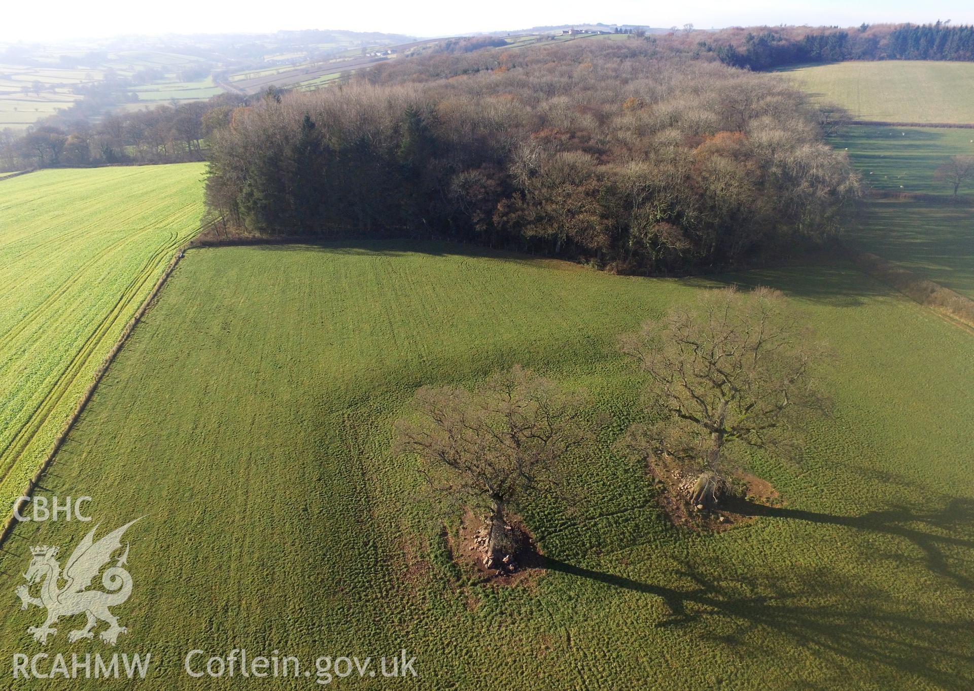 Colour photo of Tredurn Moat produced by  Paul R. Davis,  4th Dec 2016.