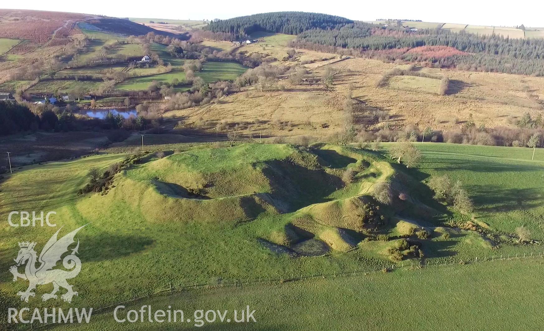 Colour photo showing Castell Bryn Amlwg, produced by  Paul R. Davis,  2017.