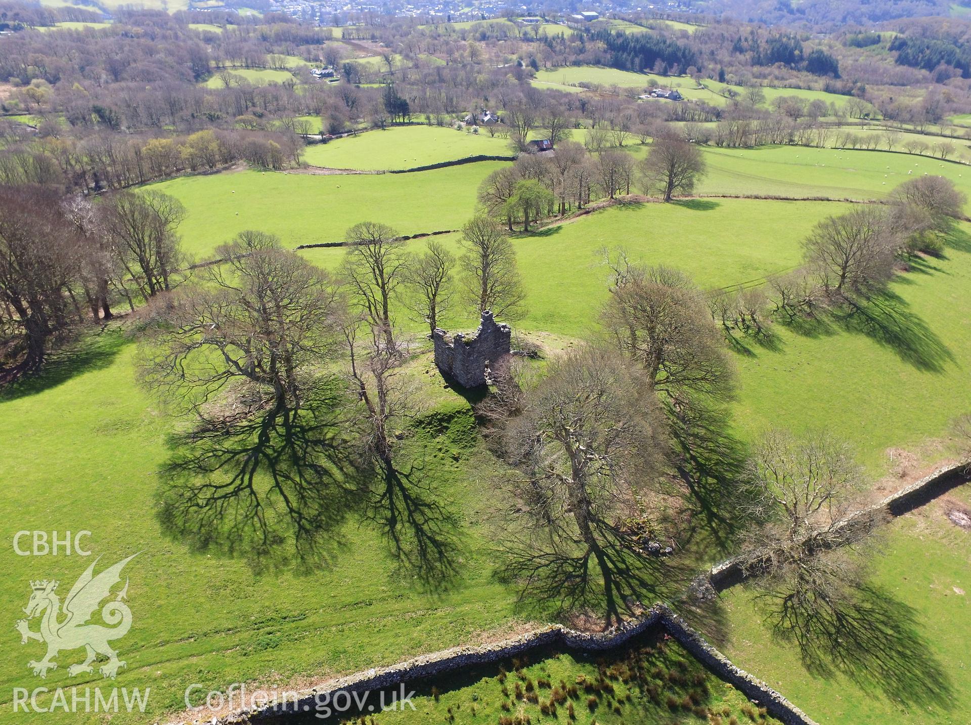 Colour photo showing Castell Cymmer, produced by  Paul R. Davis, 7th April 2017.