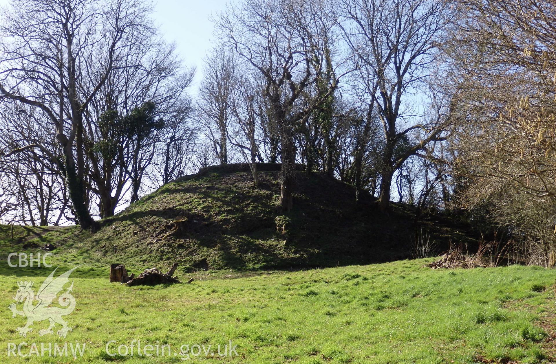 Colour photo of Nevern Castle, taken by Paul R. Davis, 10th March 2015.