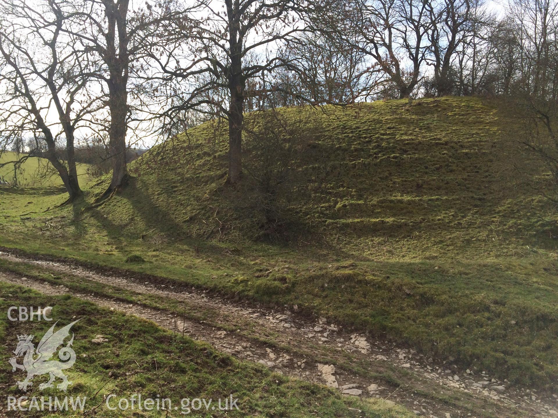 Colour photo showing Tomen y Faerdre, produced by Paul R. Davis,  13th March 2017.