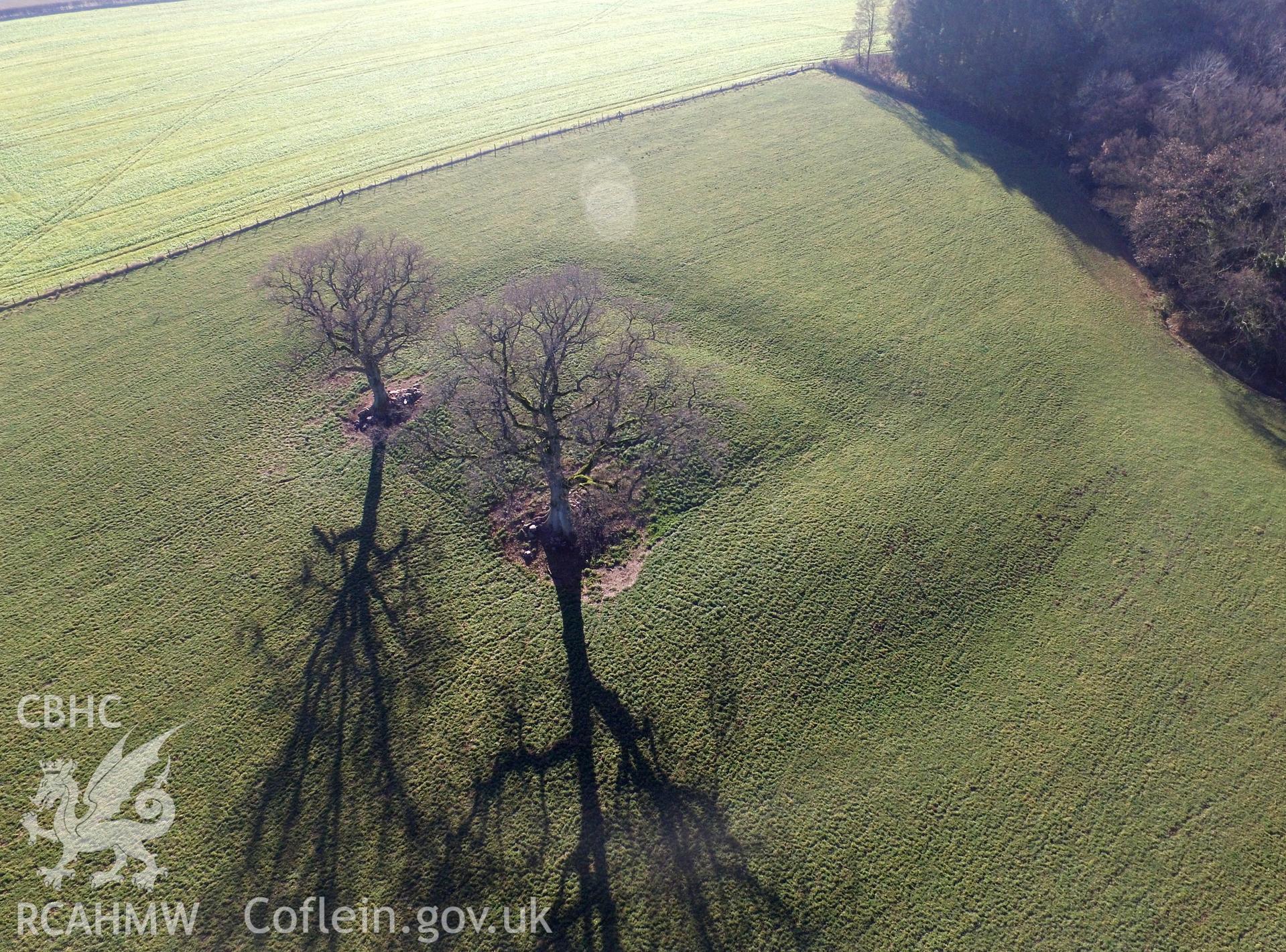 Colour photo of Tredurn Moat produced by  Paul R. Davis,  4th Dec 2016.