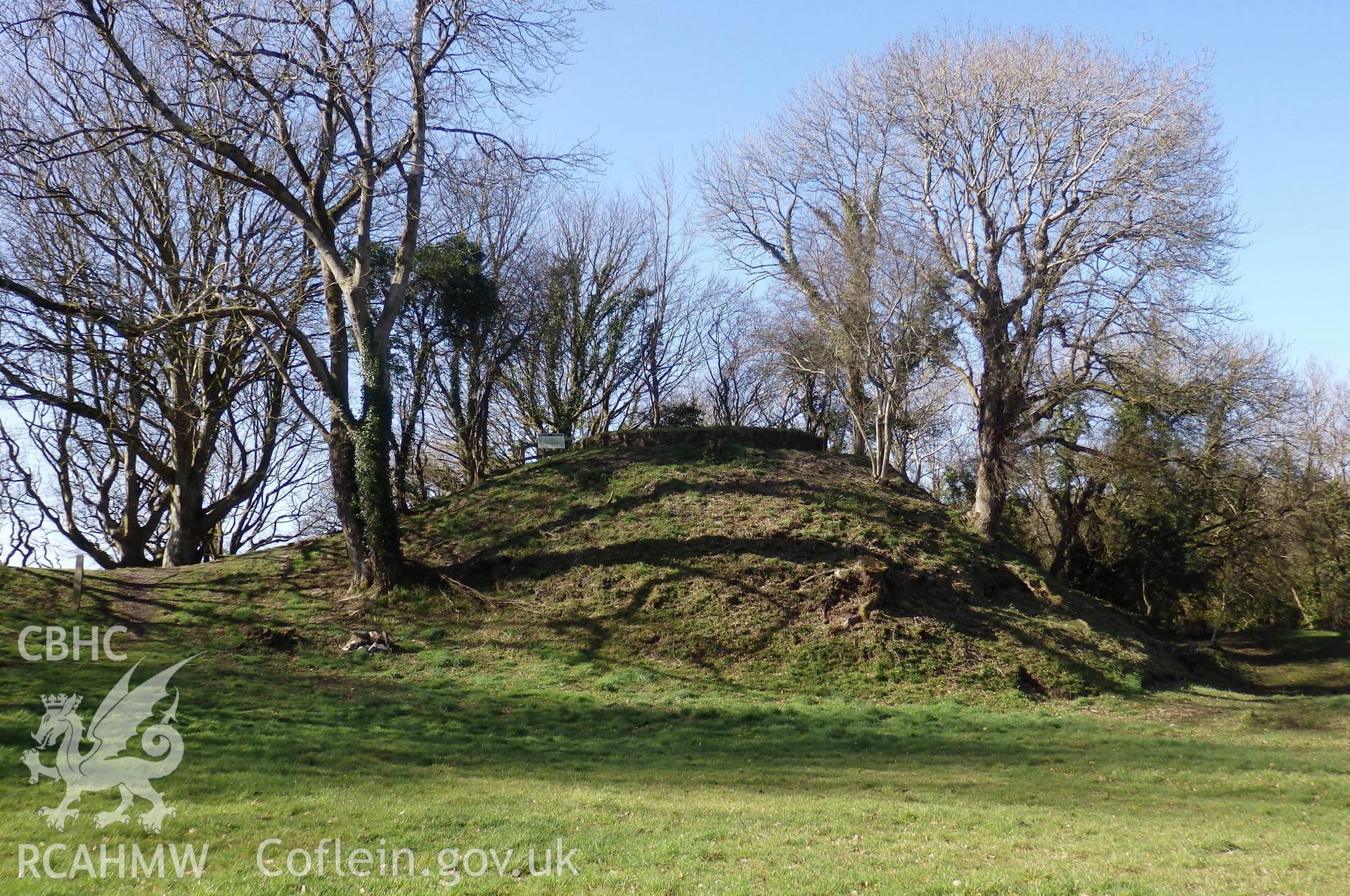 Colour photo of Nevern Castle, taken by Paul R. Davis, 10th March 2015.