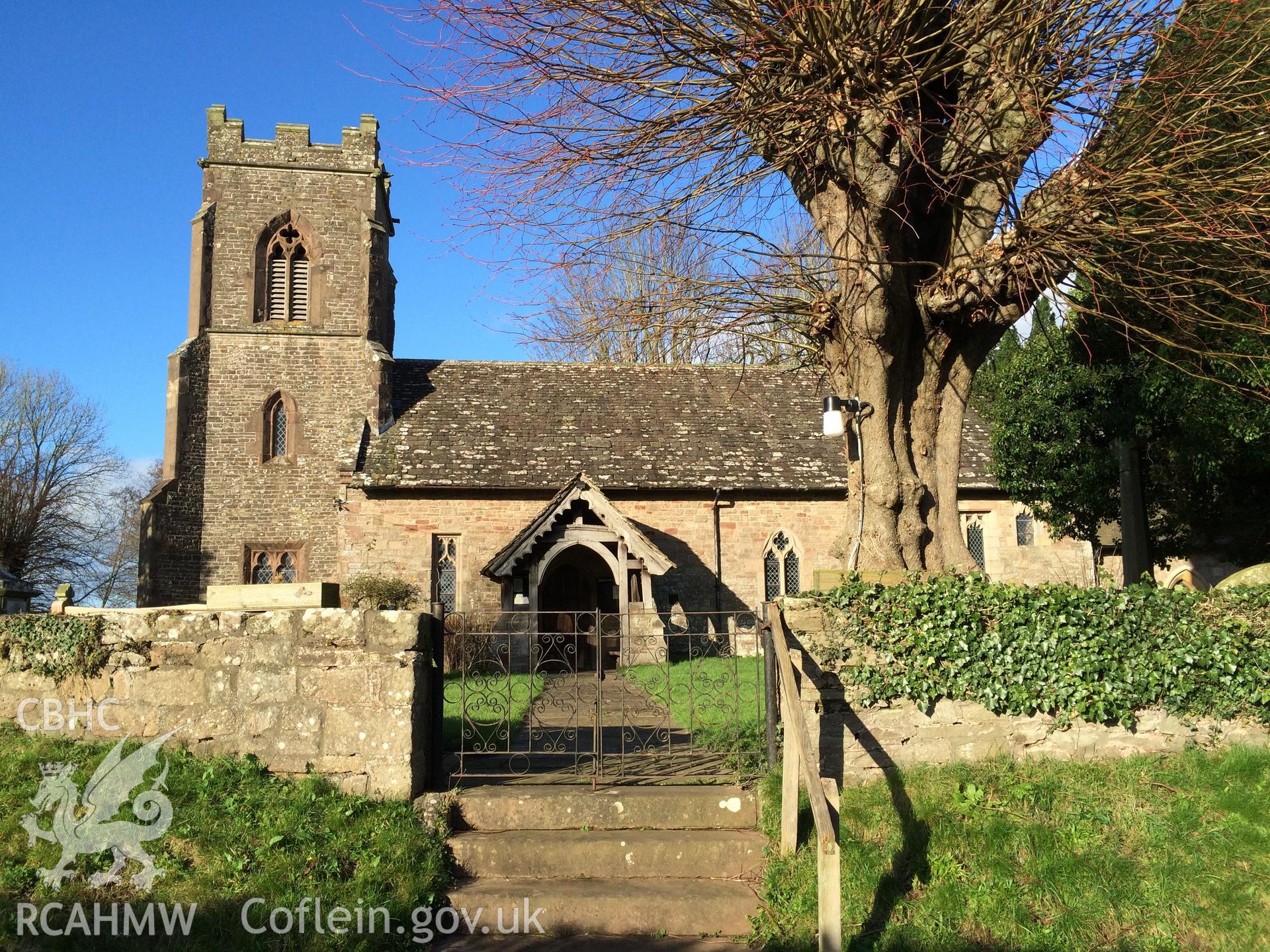 Colour photo showing Dingestow Church, produced by Paul R. Davis, 10th February 2016.