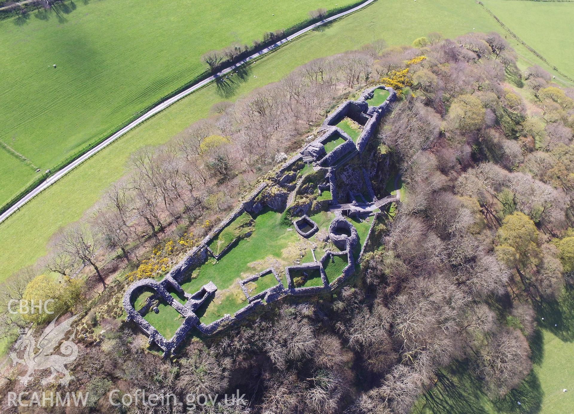 Colour photo showing Castell y Bere, produced by  Paul R. Davis, 7th May 2017.