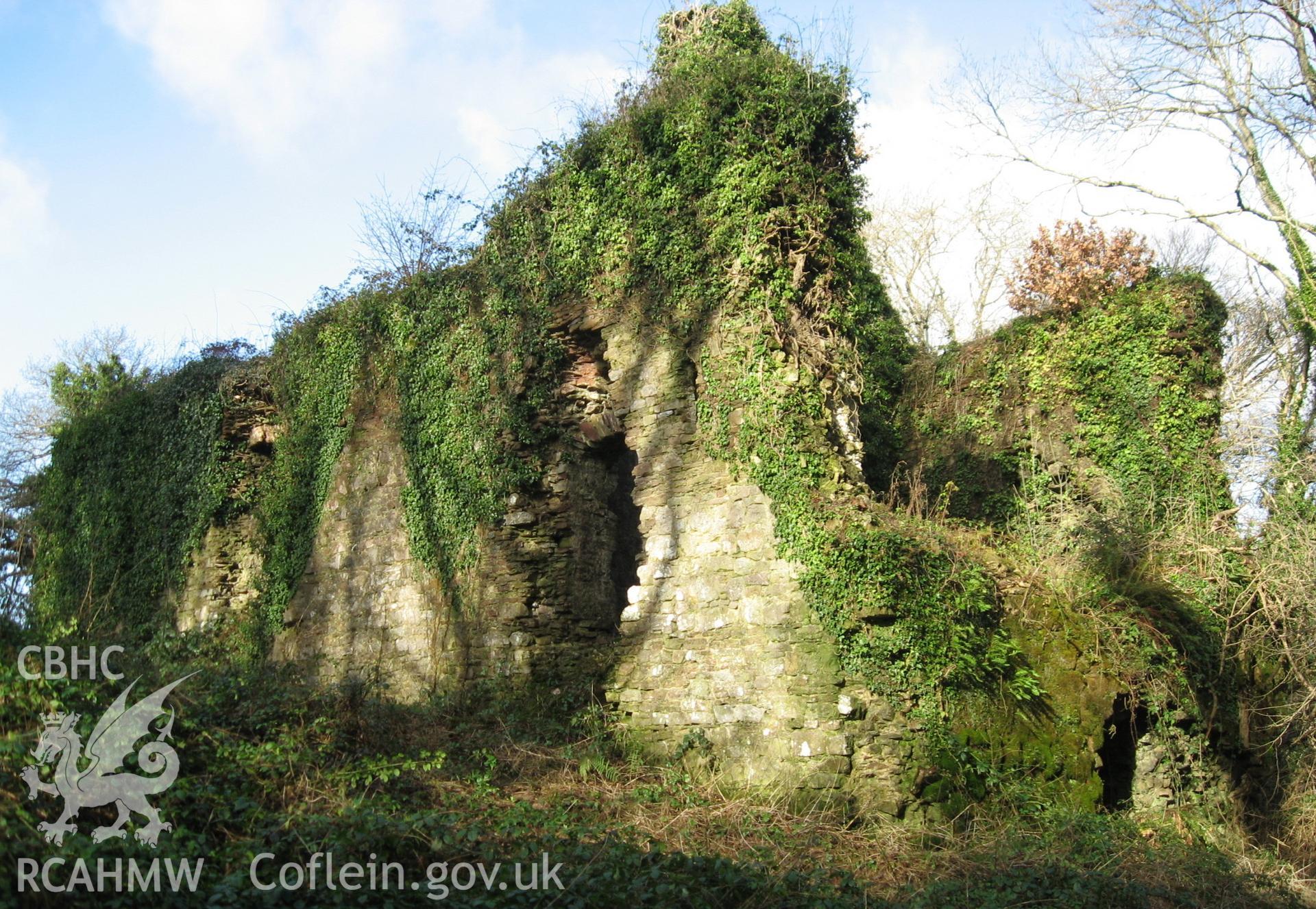 Colour photo of Newhouse remains, taken by Paul R. Davis, 7th November 2006.