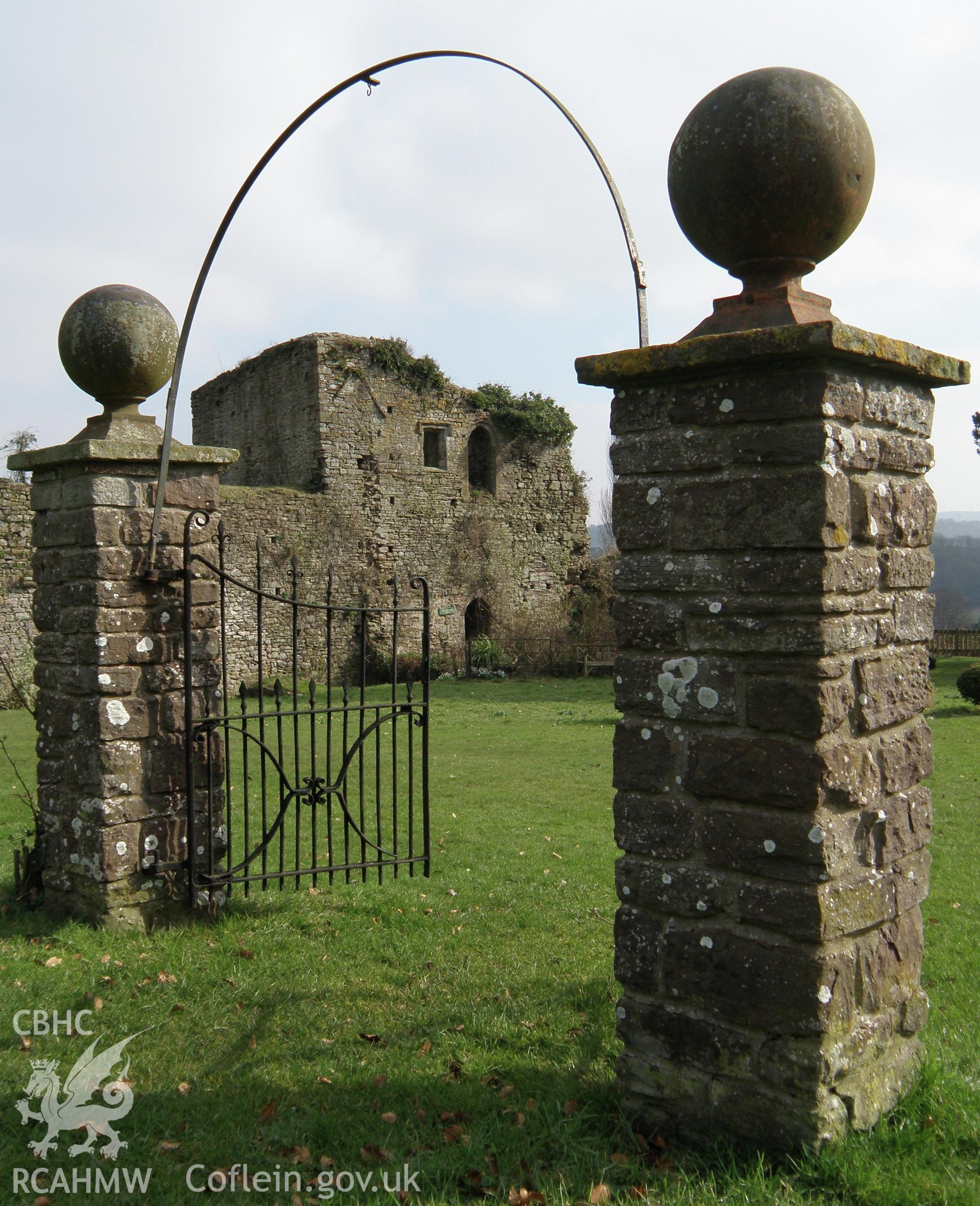 Colour photo of Usk Castle, taken by Paul R. Davis, 2nd March 2013.