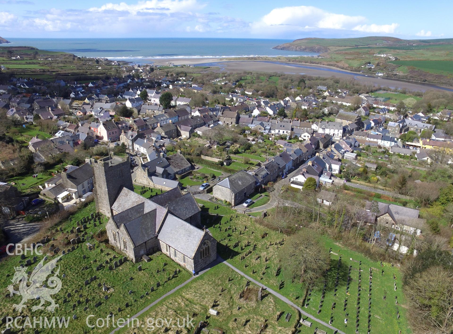 Colour aerial photo showing Newport, taken by Paul R. Davis,  16th April 2016.